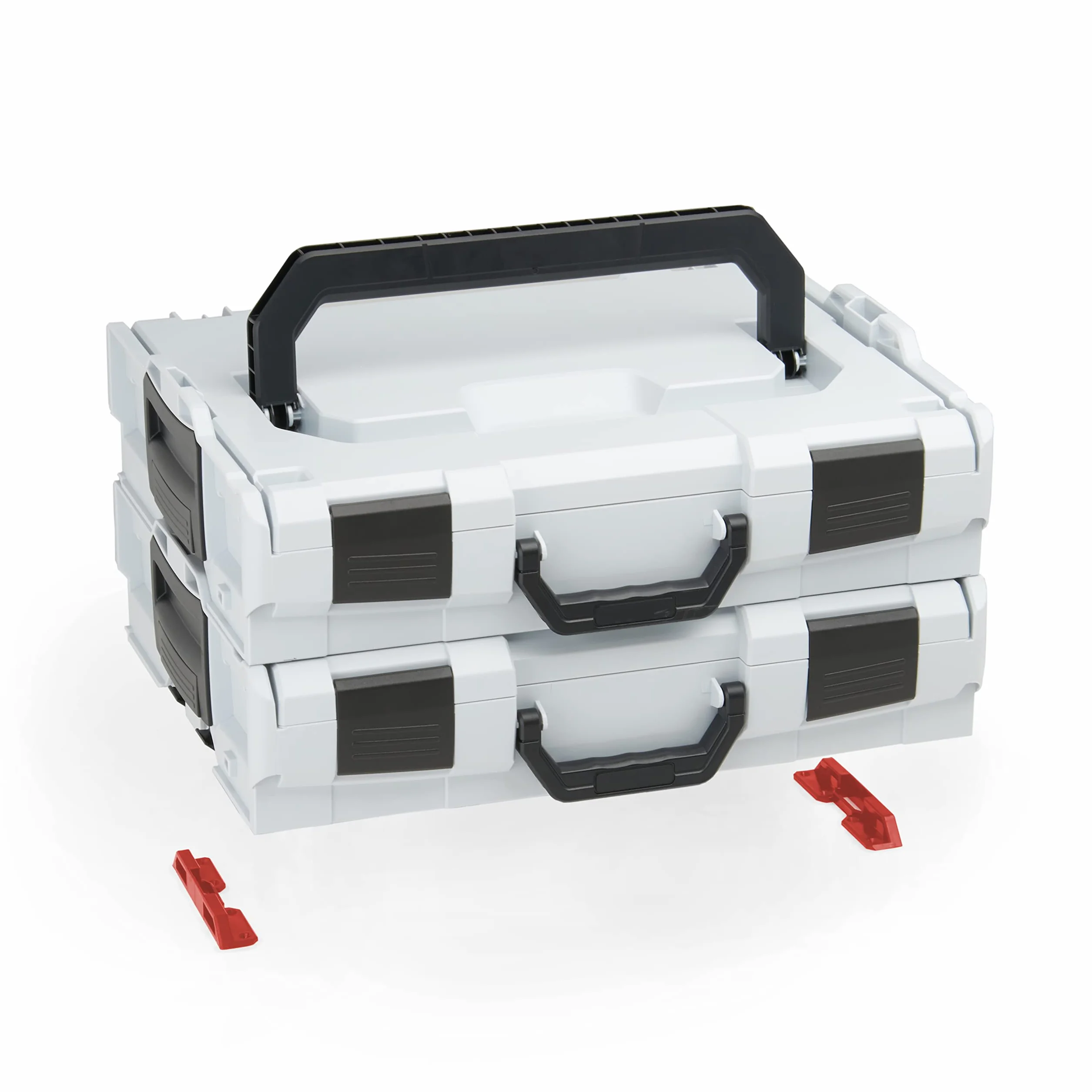 WFix L-BOXX uchwyt czerwony do Bosch Sortimo | mocowanie bezpiecznika L-SAFE | 4 uchwyty do przykręcenia | do wszystkich walizek narzędziowych Bosch L BOXX