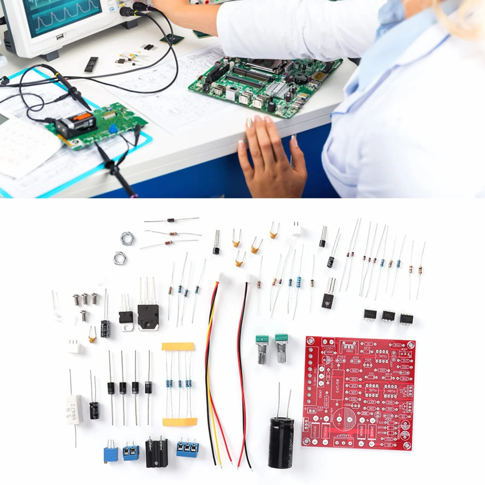Zasilacz Regulowany Prądem Stałym Zestaw Do Samodzielnego Montażu Części Modułu 0-30V 2Ma-3A Stabilizowany Bezstopniowo Regulowany Zestaw Elektroniki Do Samodzielnego Montażu