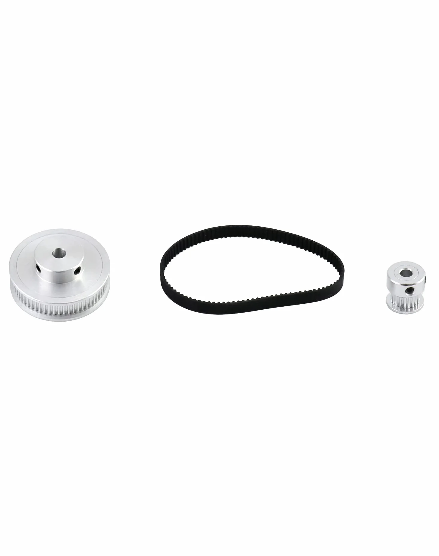 QWORK® 2 zestawy kół pasowych zębatych 2GT do drukarki 3D, 20 i 60 zębów, aluminiowe koło zębate o średnicy 5 mm i pas o szerokości 6 mm i długości 200 mm