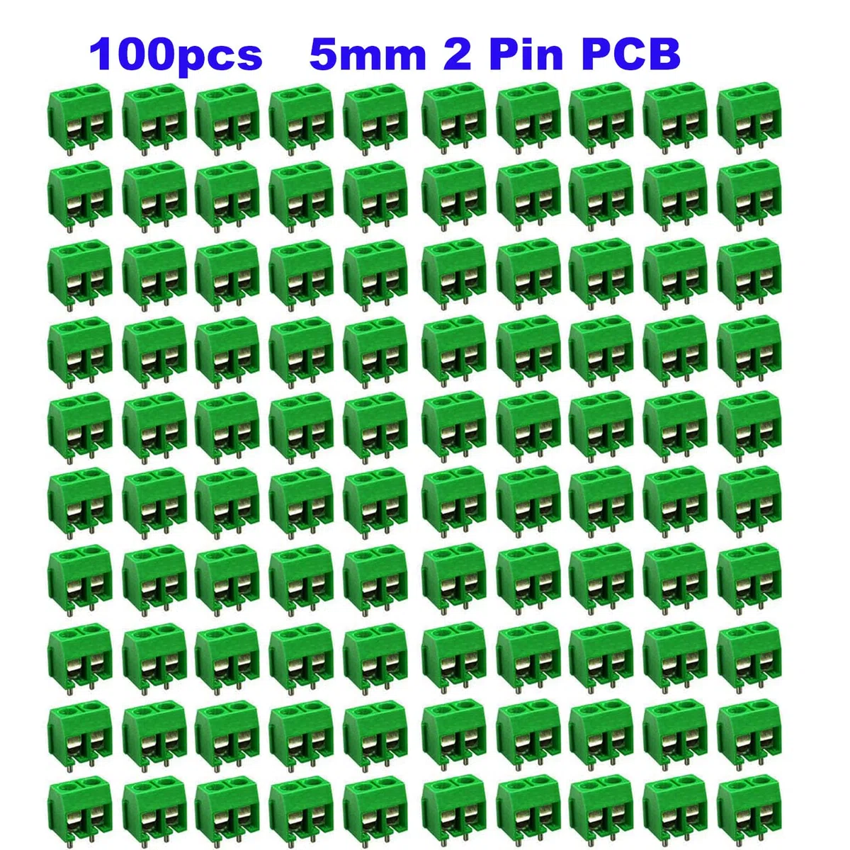 RUNCCI-YUN 100PCS300V10A 5mm Pitch PCB Mount Screw Terminal Block