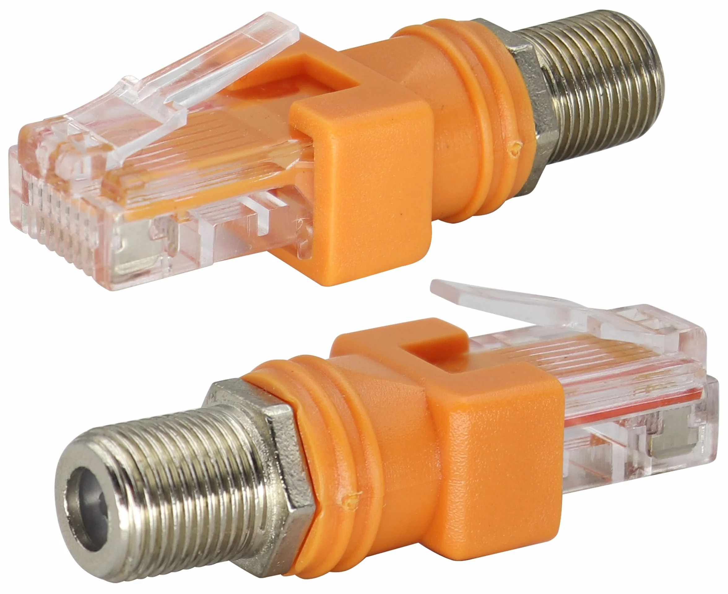 Adapter koncentryczny beczki RF żeński na RJ45 męski Ethernet, konwerter RF na RJ45 do większości testerów linii, detektora linii, wyszukiwarki linii i innych urządzeń wykrywających. (2
