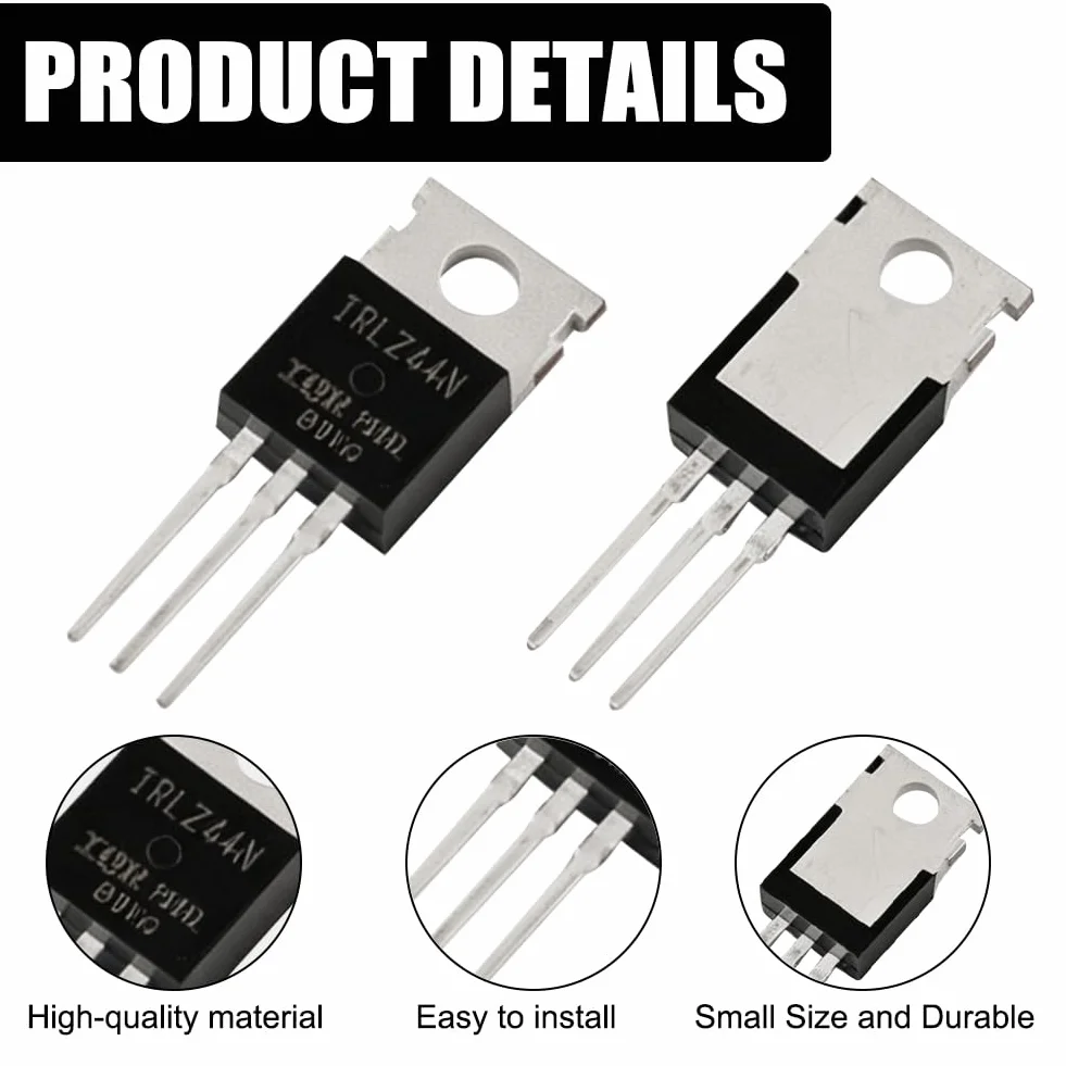 IRLZ44N tranzystor kanałowy MOSFET 55V 47A 3-biegunowy TO-220AB IRLZ44NPBF tranzystor 10 sztuk
