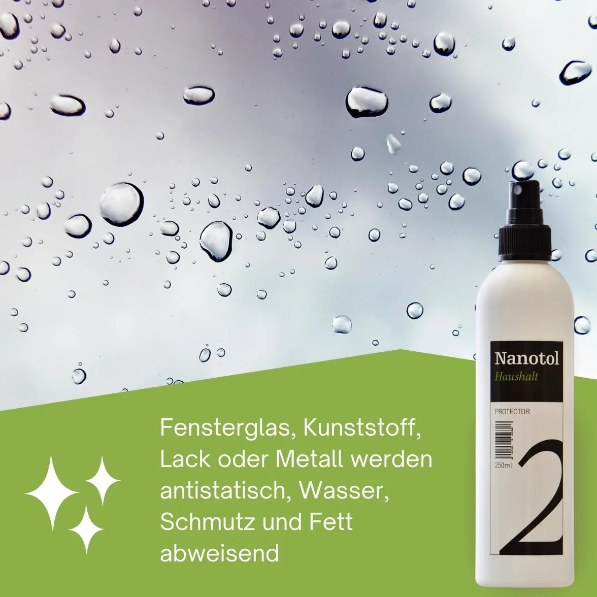 Nanotol Zestaw do uszczelniania okien – kompletny zestaw do nakładania powłoki EASY-TO-CLEAN (nanopowłoka) do szyb o powierzchni 40 m² z ramą/myjką do okien + uszczelnienie szkła z efektem lotosu