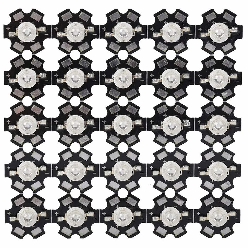 25 sztuk 3W LED ultrafioletowe światło chipowe 395nm-400nm wysokiej mocy UV koraliki diody chipy z aluminiową podstawą