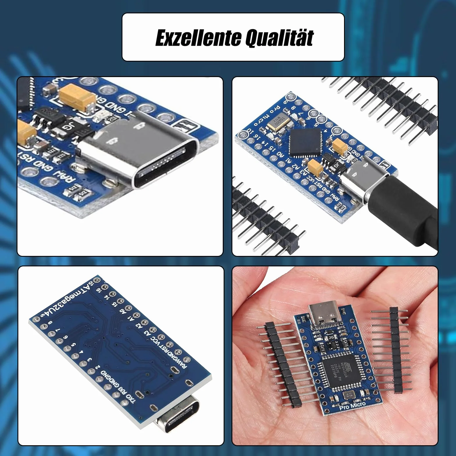 Mikrokontroler Pro Micro 32U4 5V 16 MHz płytka rozwojowa USB-C kompatybilny z Arduino