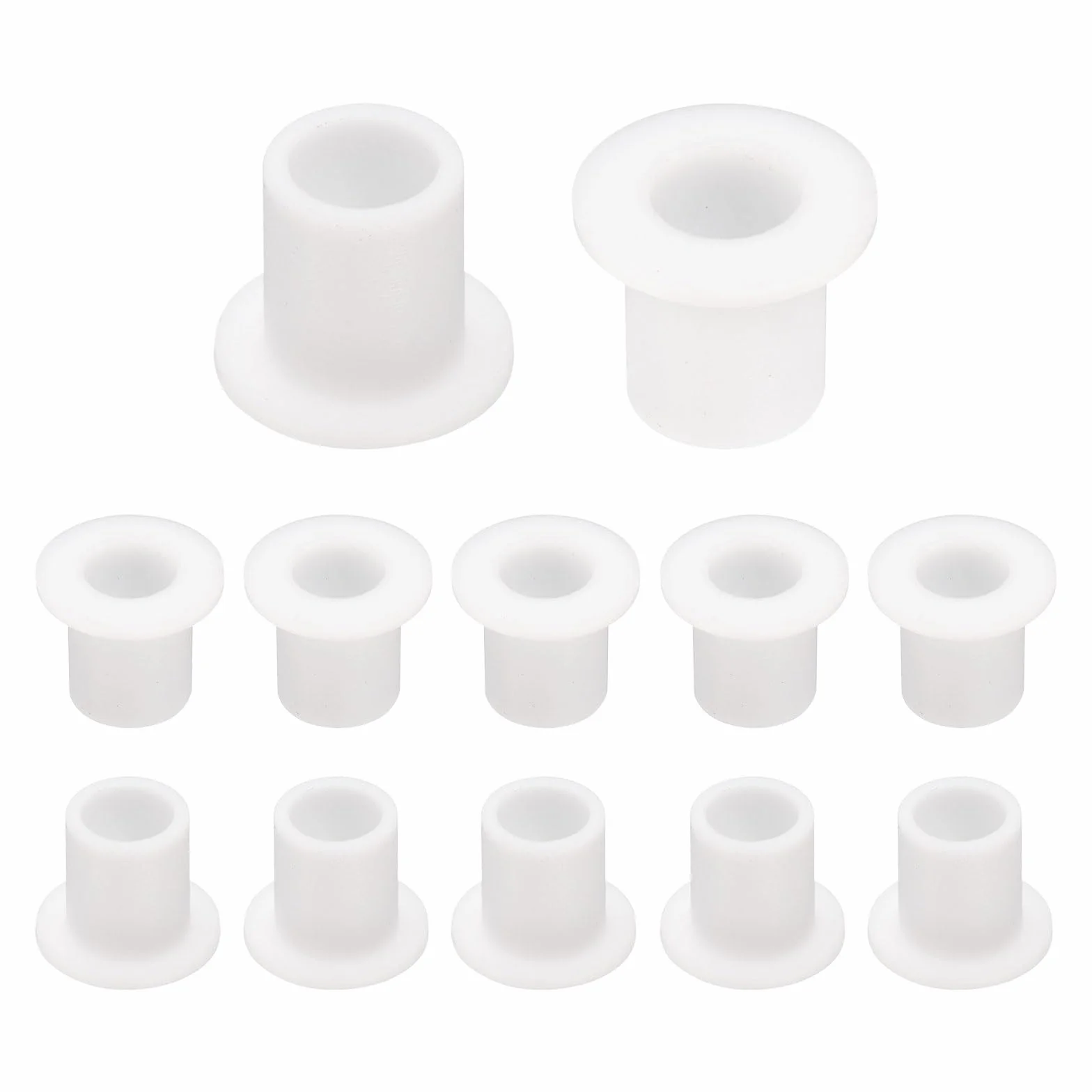 QUARKZMAN 12 sztuk tulejek kołnierzowych z tworzywa sztucznego ID 6 mm x OD 8 mm x długość 10 mm tuleje nylonowe, białe