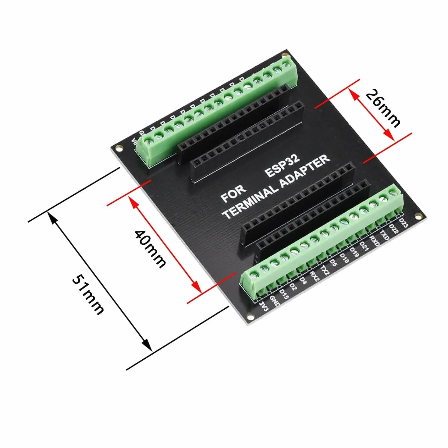 2 sztuki ESP32 Breakout Board do 30PIN, ESP32 deska rozwojowa 2,4 GHz Dual Core WLAN WiFi + Bluetooth 2 w 1 mikrokontroler ESP-WROOM-32 chip do Arduino