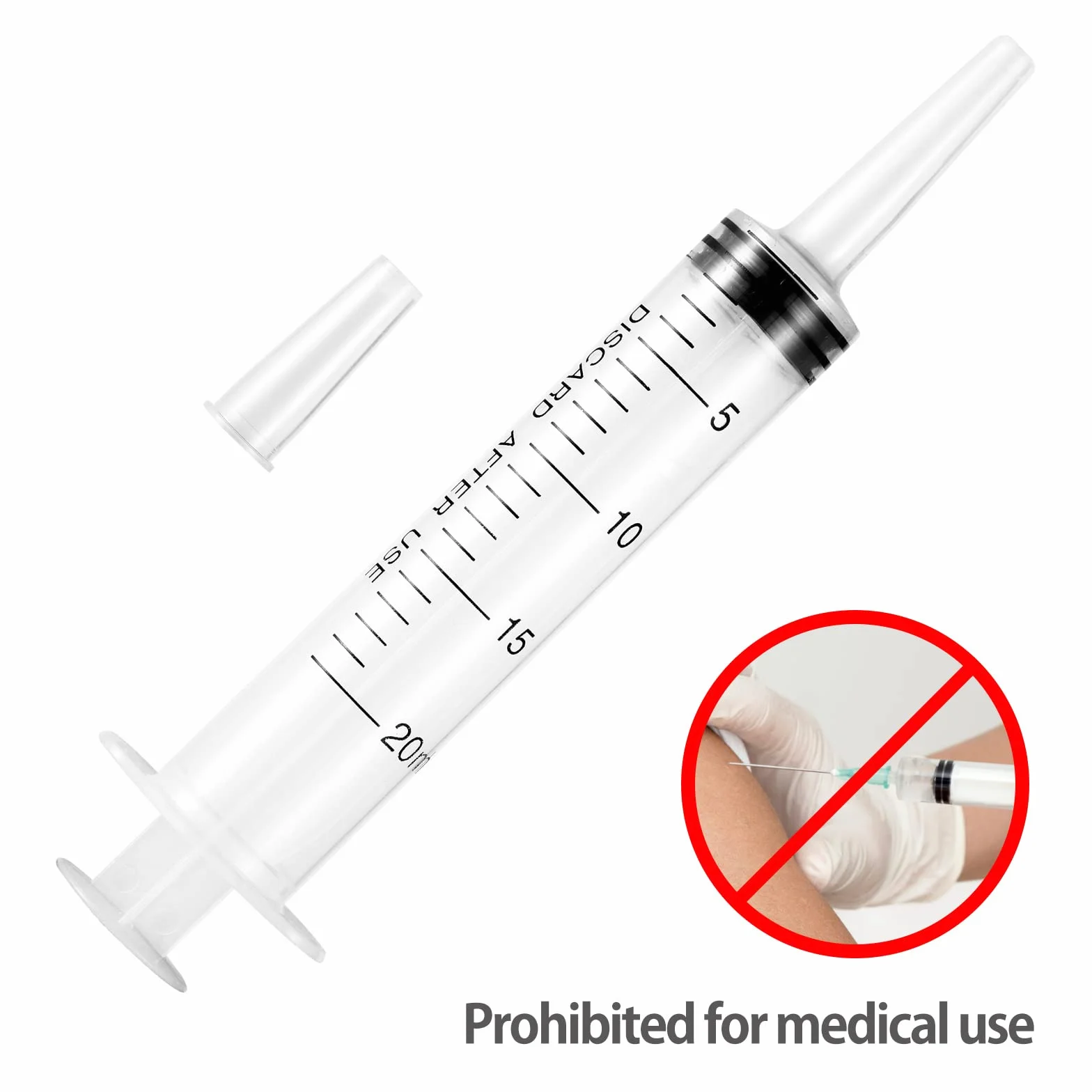 Strzykawka do pomiaru cieczy 20 ml, 5 szt. plastikowych strzykawek do paszy, bez igły, do ekstrakcji, karmienia zwierząt domowych