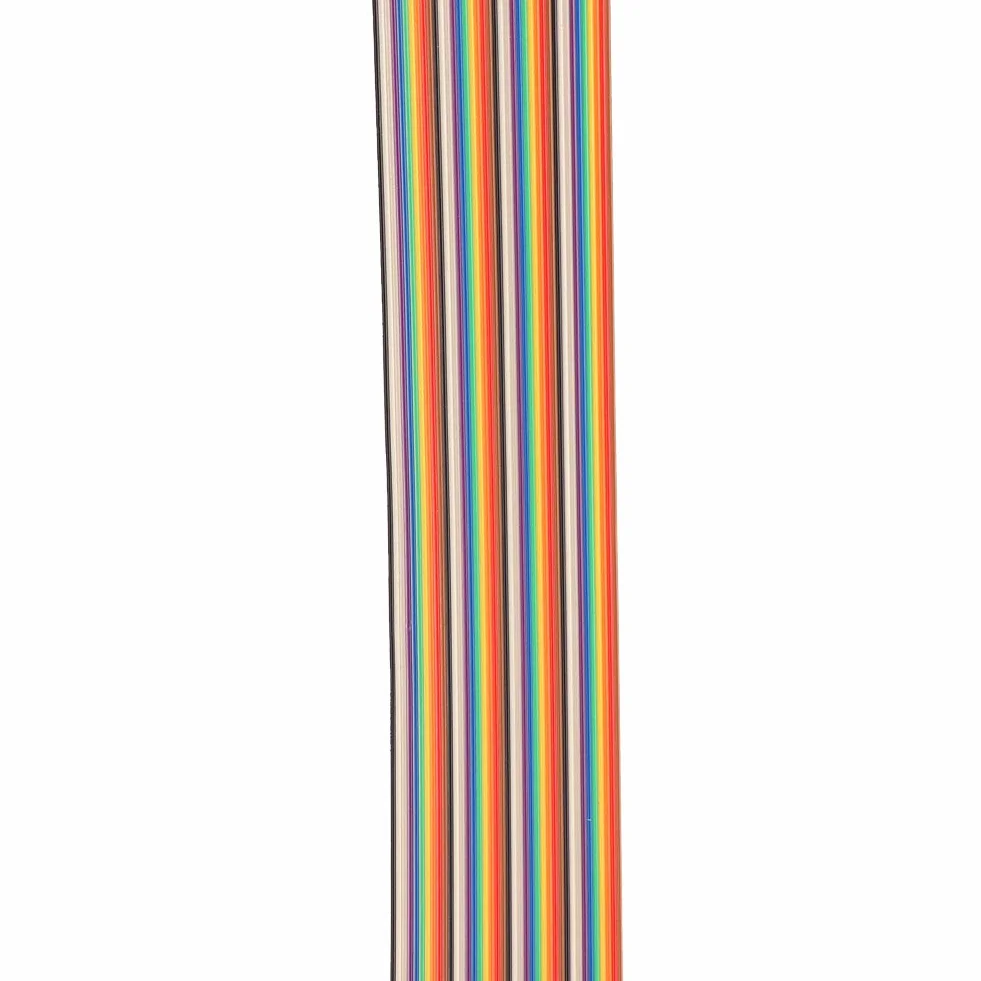 40P Tęczowy Przewód Taśmowy Przewód Kolorowy 1,27 mm Rozstaw Przewód Płaski Szerokość 5,08 cm dla Złączy (2 metry)