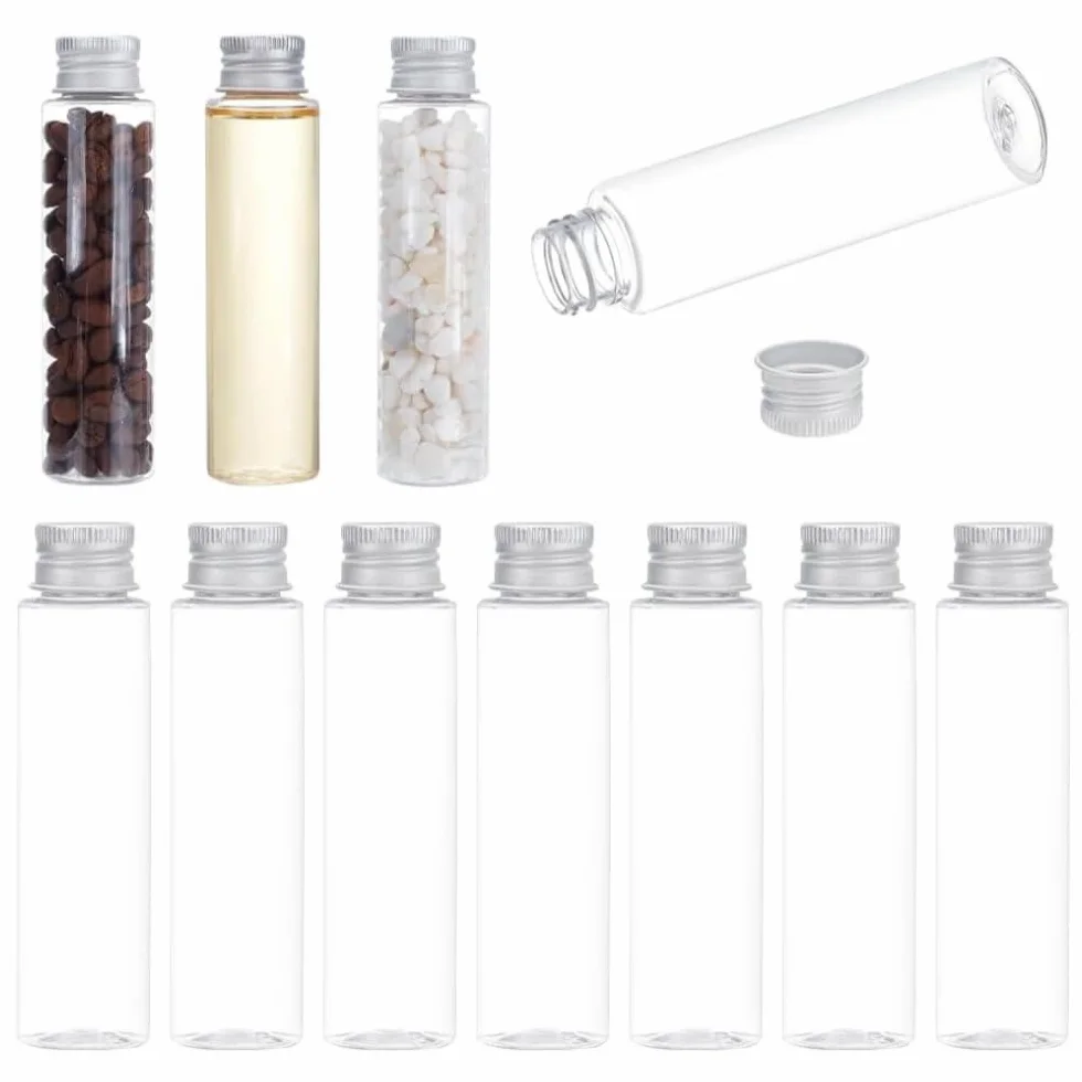 30 sztuk butelek z przezroczystego szkła 50 ml, probówki, z zakrętką, przezroczyste rurki laboratoryjne, do testów próbnych, eksperymentów naukowych
