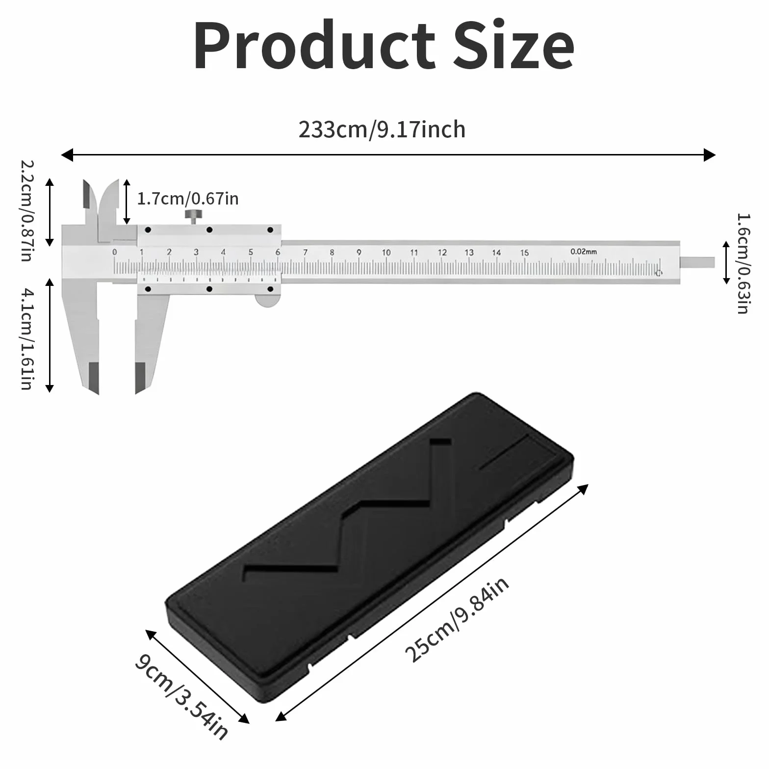 Janety Wysoce precyzyjna suwmiarka analogowa, 150 mm, precyzyjna suwmiarka ze śrubą ustalającą, dokładność 0,02 mm / 0,001 cala, analogowa do pomiarów domowych i przemysłowych