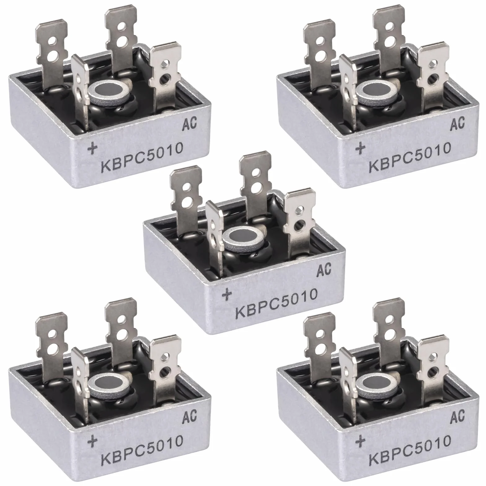 KBPC5010 50A 1000 V Mostkowe diody prostownicze KBPC 5010 Jednofazowa dioda prostownicza z mostkiem krzemowym 50 A 1000 V Bridge prostownik diodowy (5 sztuk)