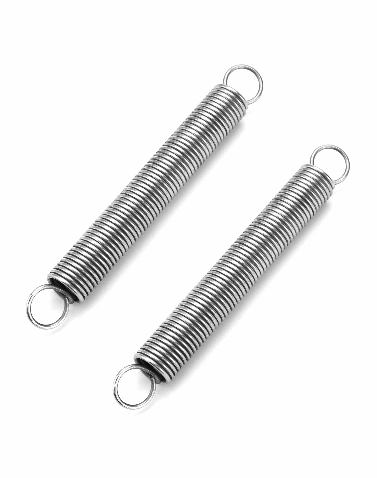QWORK 2 Szt Sprężyny 304 naciągowe ze stali nierdzewnej, długość swobodna 150 mm, mała sprężyna naciągowa z podwójnym hakiem, średnica drutu 2 mm, średnica zewnętrzna 18 mm