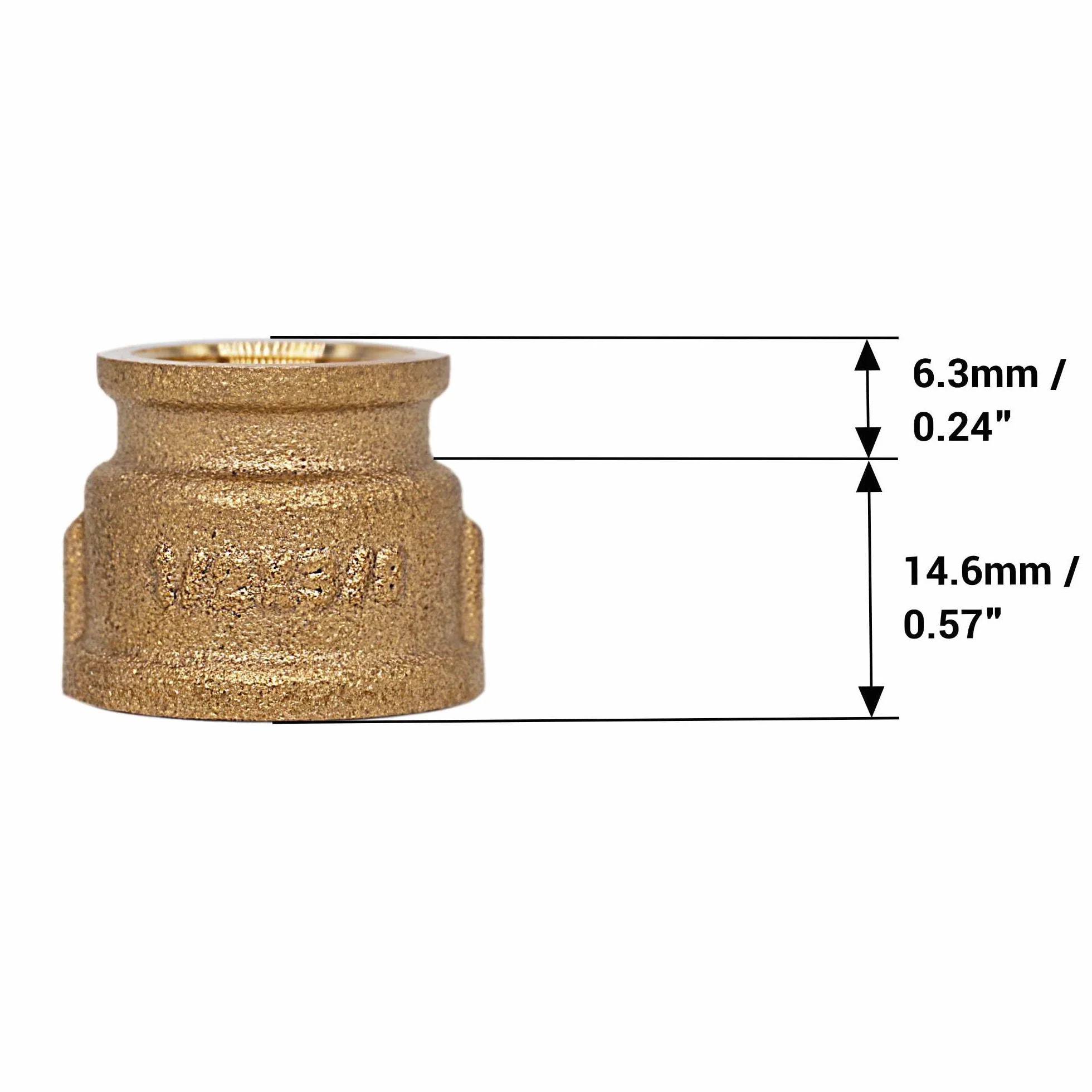 SKIR'CO Mosiężne mufy redukcyjne 1/2" x 3/8" gwint wewnętrzny BSP