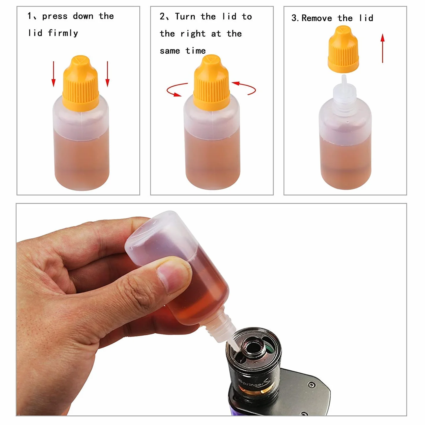 YIQI 21 szt. plastikowych butelek z kroplomierzem pojemnik na płyn 10 ml pusta butelka z pokrywką kroplową (kolor losowy)