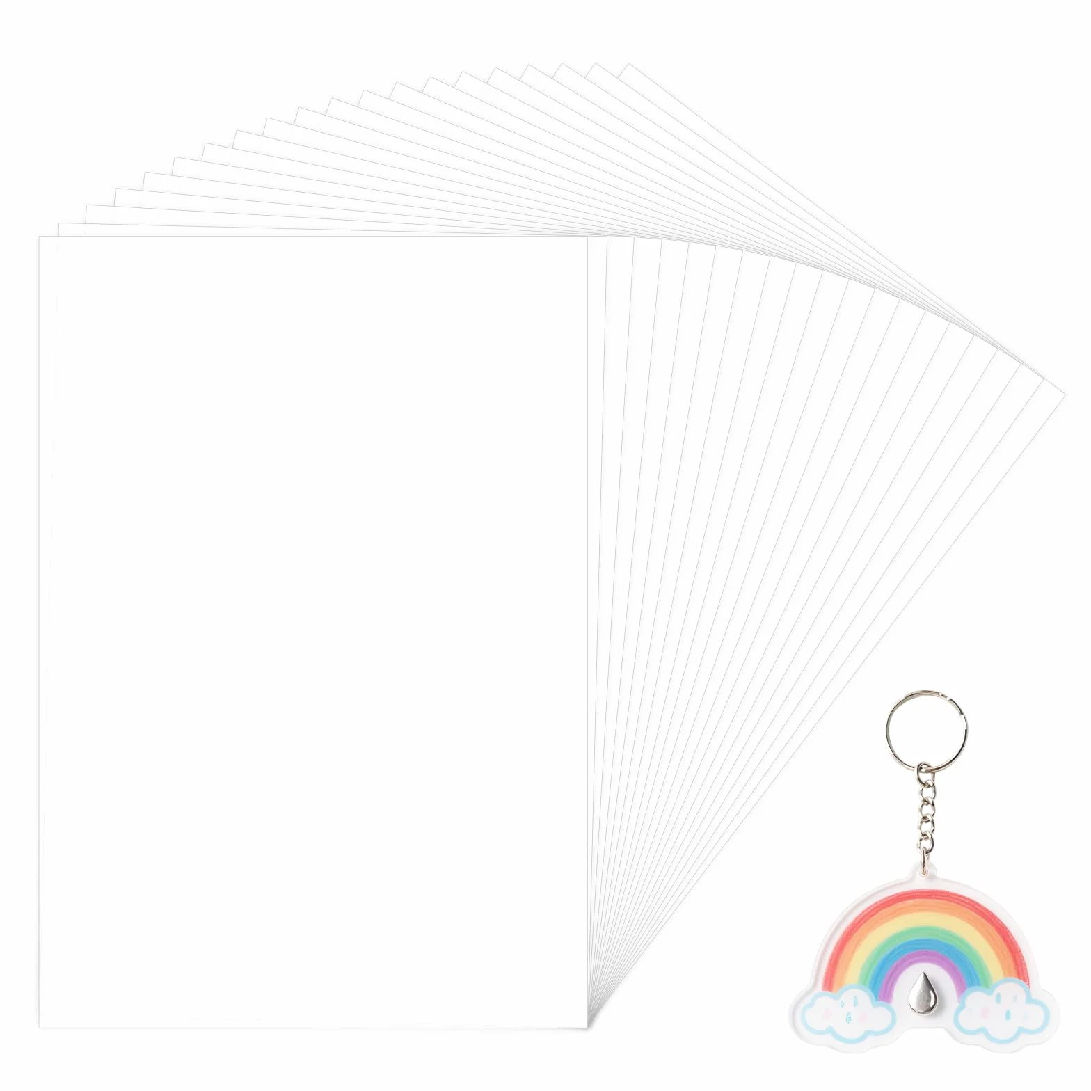 20 sztuk folii termokurczliwej, zestaw folii termokurczliwej, format A4, papier termokurczliwy do majsterkowania, dla dzieci i dorosłych, folia termokurczliwa o wymiarach 20 x 29 cm