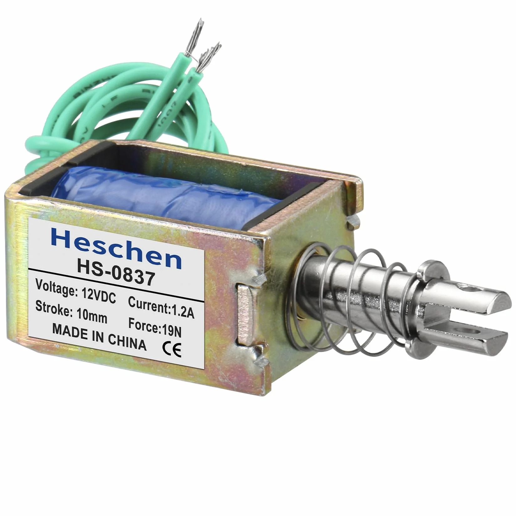 Hechen elektromagnes elektromagnetyczny JF-0837 DC 12 V 1 A 19 N 10 mm pociągnięcie typ otwarta rama
