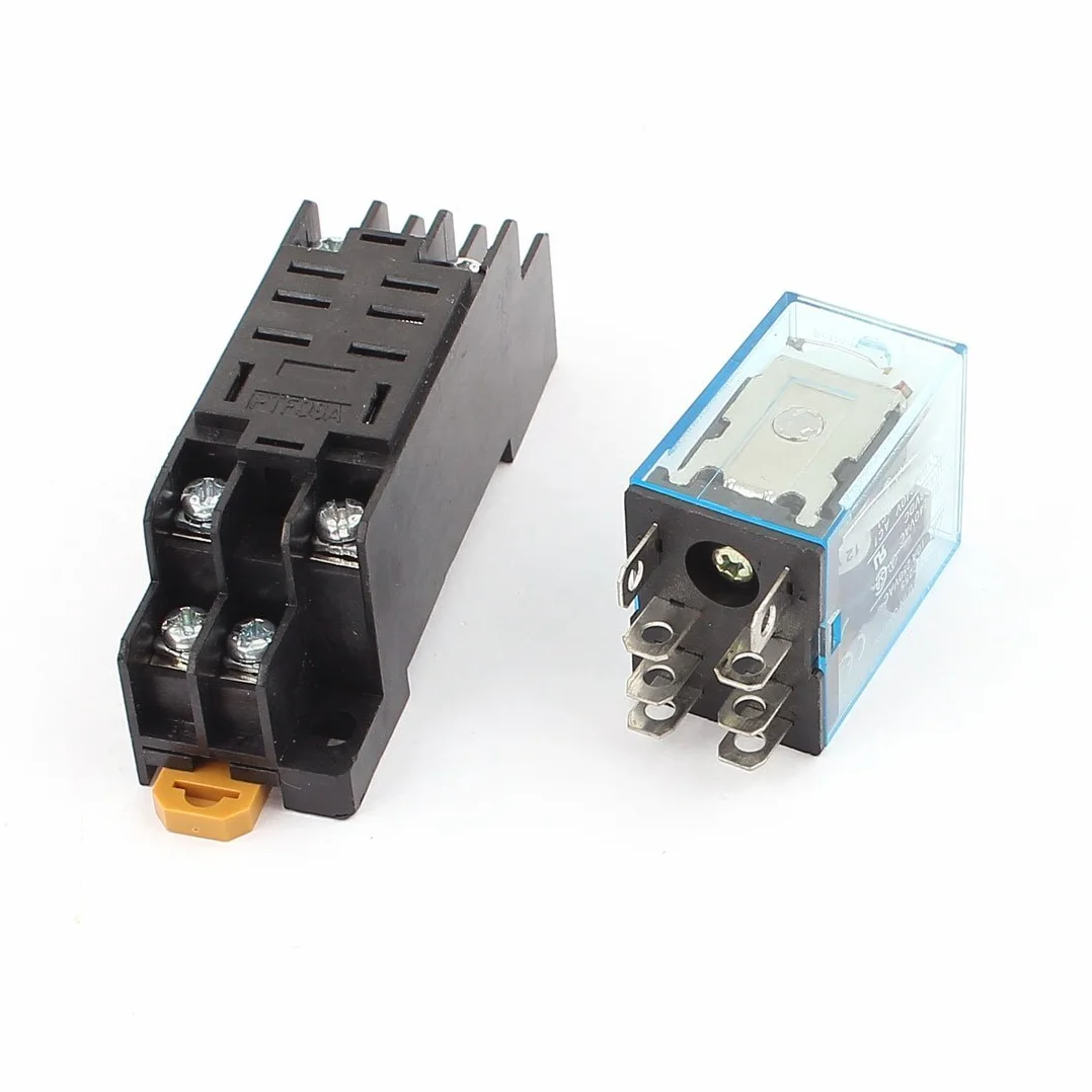 IEC255 DC 12 V cewka 8 styków DPDT elektromagnetyczny przekaźnik zasilania w podstawie gniazda