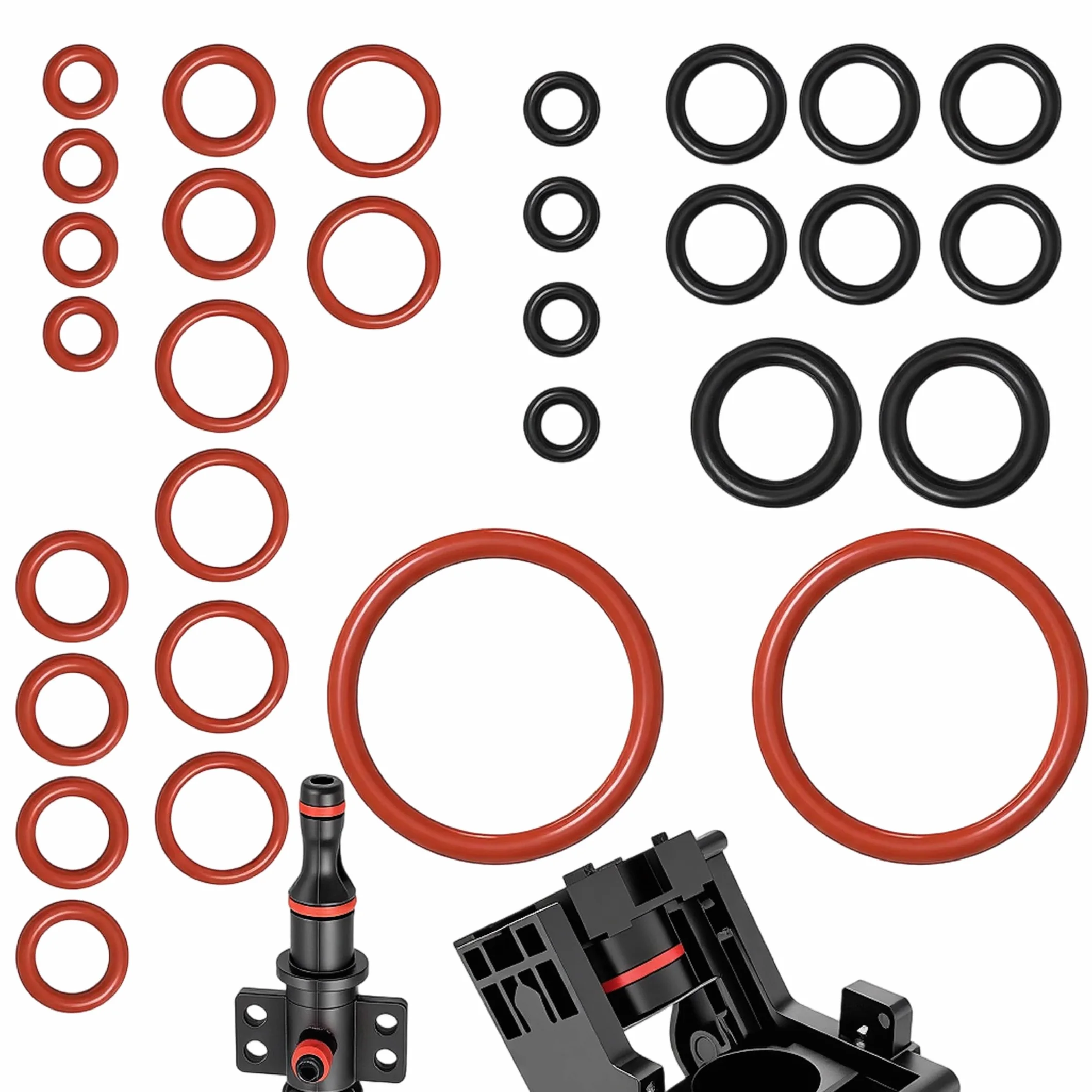 30-elementowy zestaw uszczelek typu o-ring do ekspresu do kawy Philips – silikonowe części zamienne do grupy zaparzającej, zaworu wsparcia, zaworu pary i zaworu wypływowego. (30)