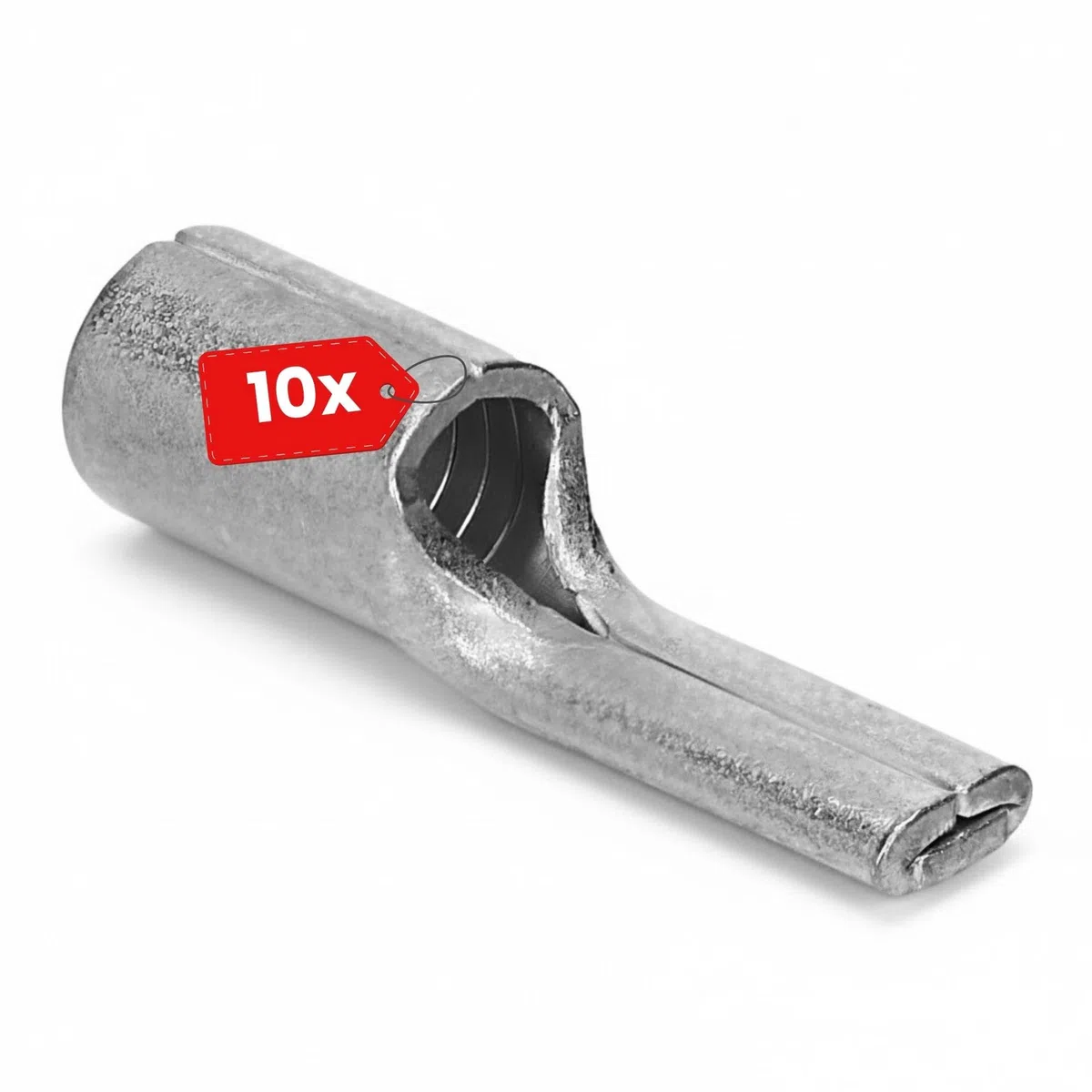 10 x zaciski kablowe Kalitec 16 mm², nieizolowane, miedziane, spawane i cynowane, lutowane i cynowane końcówki kablowe do akumulatora, typ uchwytu, płaska średnica wewnętrzna