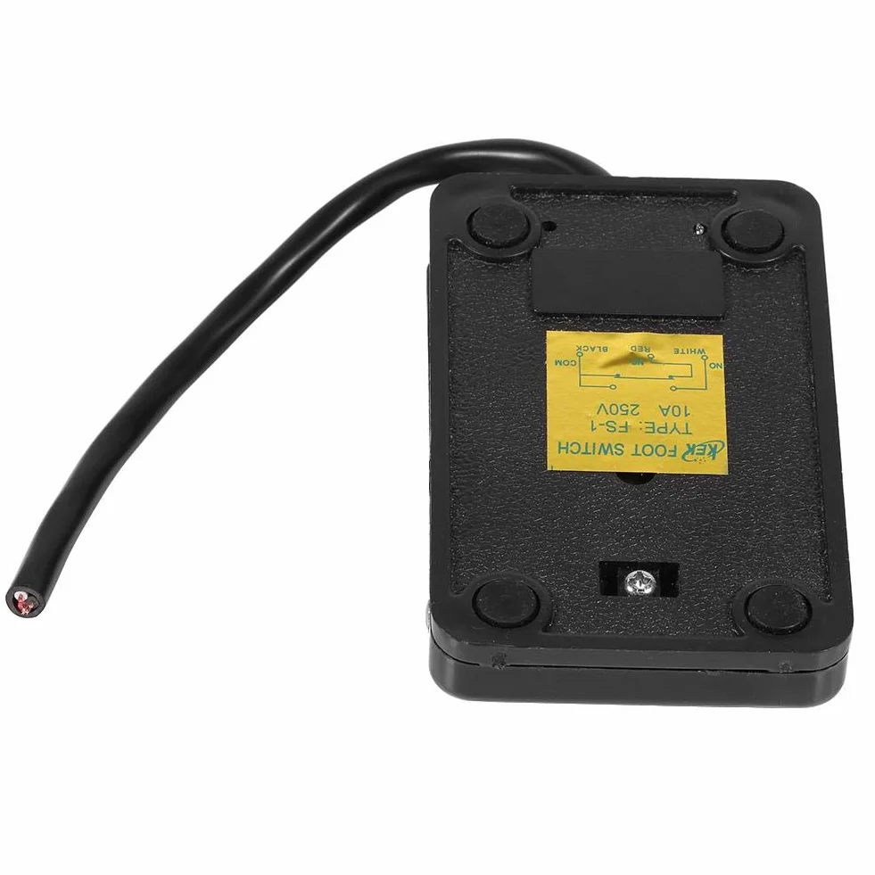 Ausla Elektryczny Przełącznik Pedału, 220V 10A, Czarny, Plastikowy, Antypoślizgowy, z Kablem 10cm