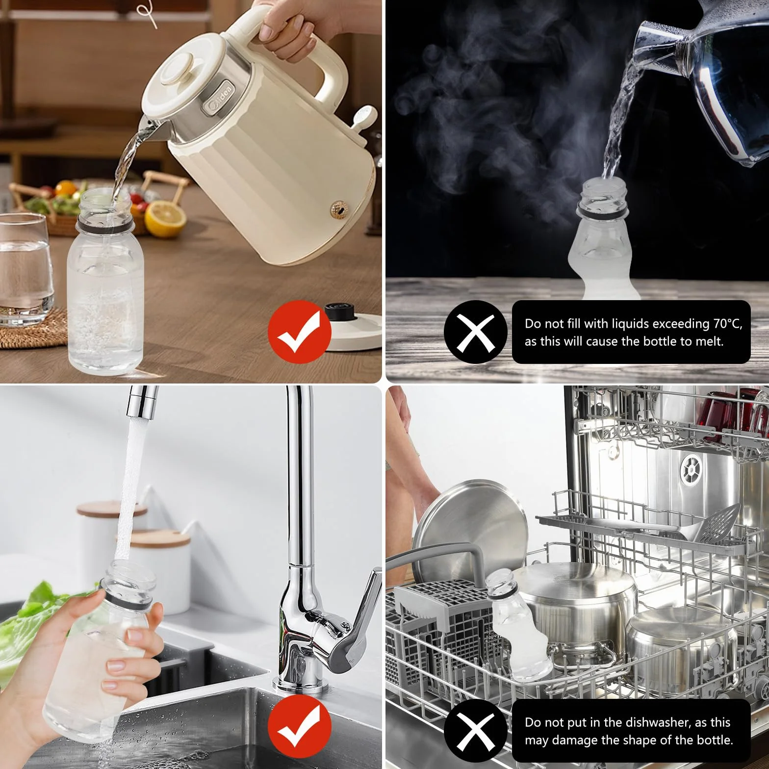 14 sztuk butelek na sok do napełniania, 100 ml, mini butelka plastikowa z naklejką, mini butelka wielokrotnego użytku do napełniania soków owocowych, mleka, wody i koktajli mlecznych