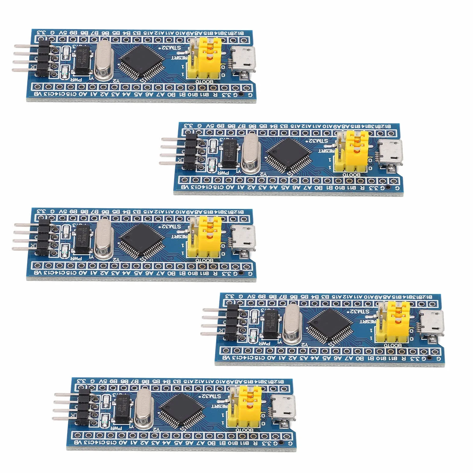 5 Sztuk F103C8T6 Płyta Rozwojowa z USB i GPIO - Moduł Mikrokontrolera dla Projektów Wbudowanych, Programowanie STM