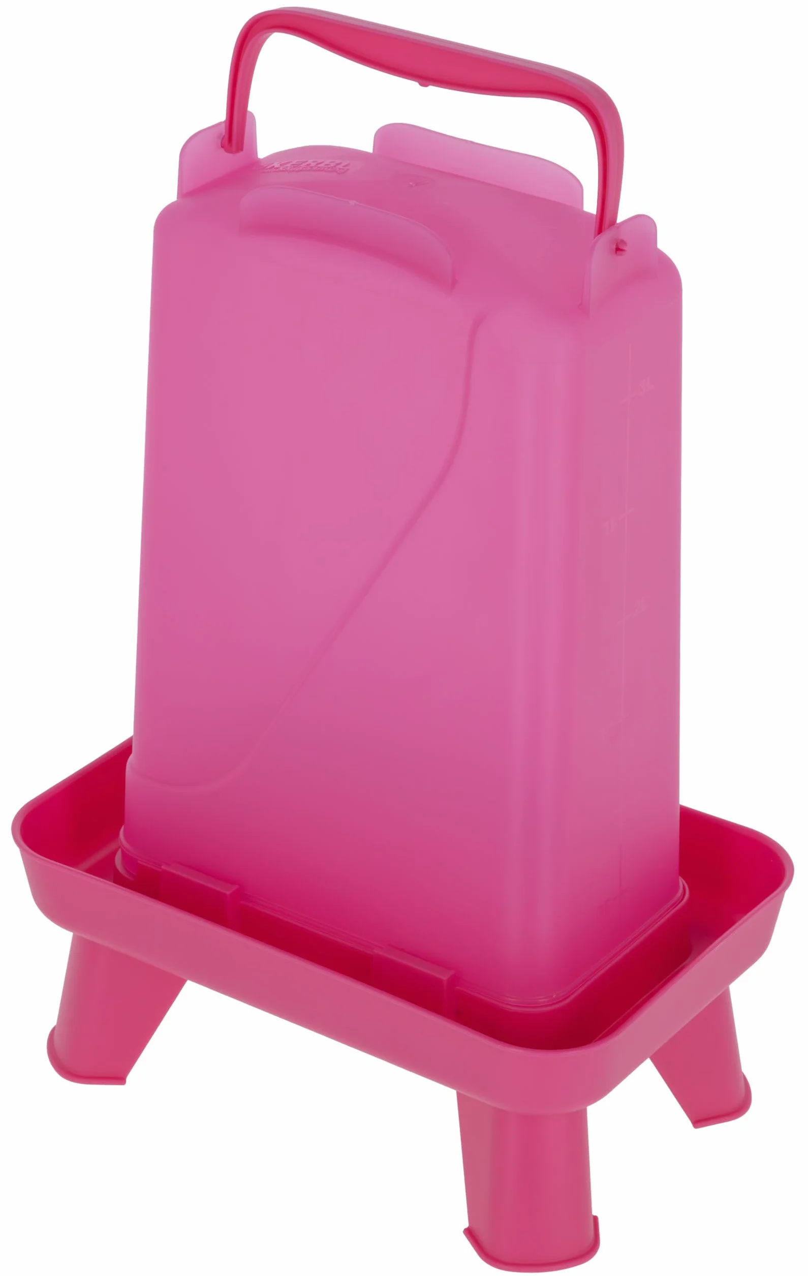 Kerbl Hobbyfarming Poidło Plastikowe z Nóżkami, Automatyczne Zasilanie w Wodę, Stabilna Podstawa, Odporne na Warunki Atmosferyczne, Łatwe do Czyszczenia, 3,5 L, Różowe