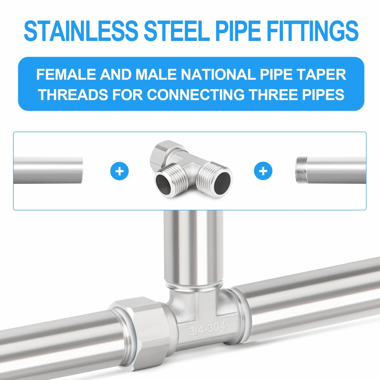 1 szt. 3-kierunkowy prawy elastyczny ruchomy łącznik trójnikowy ze stali nierdzewnej 304, 3/4" męski BSP T-Fitting nakrętka rurowa do opryskiwacza, zaworu kątowego, ramienia prysznicowego