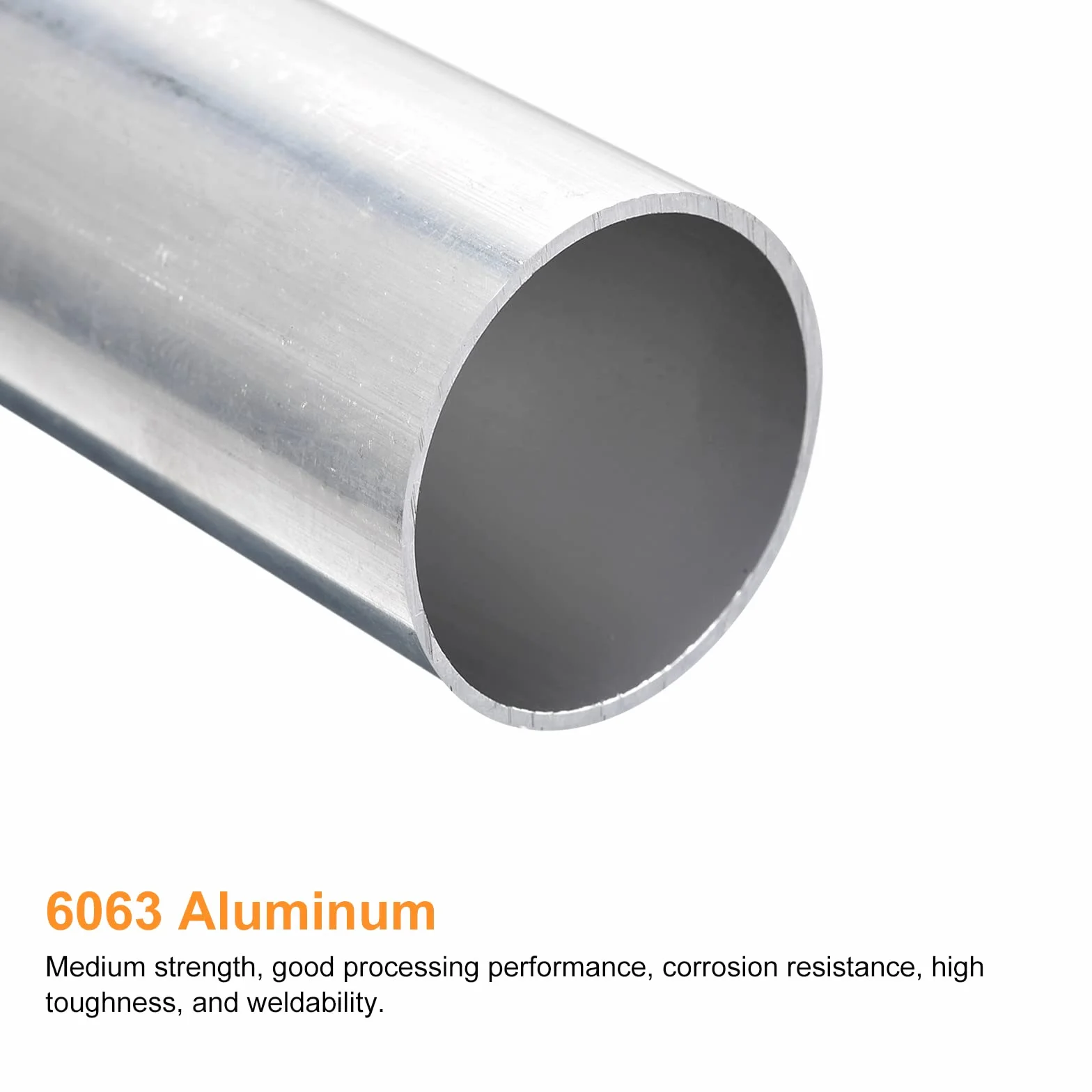 sourcing map 6063 aluminiowa okrągła rura 40 mm AD 37 mm średnica wewnętrzna 150 mm długość węże rurowe do zastosowań przemysłowych, projektów rękodzielniczych