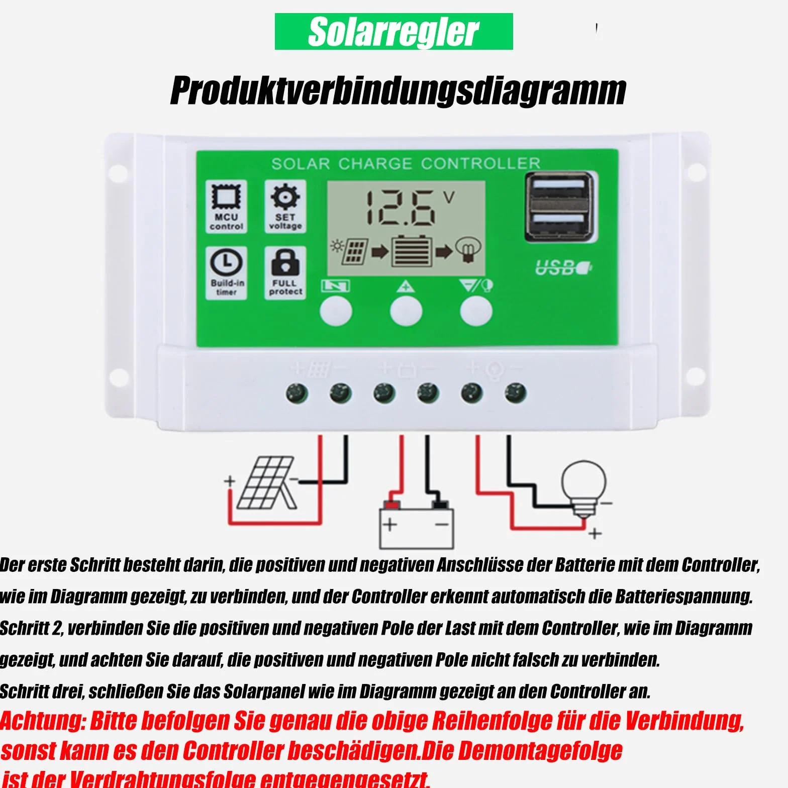 Regulator ładowania słonecznego, PWM 12 V, regulowany wyświetlacz LCD do Life-PO4, żel ołowiowy, kwas litowy, 2 porty USB, konwerter słoneczny 30 A