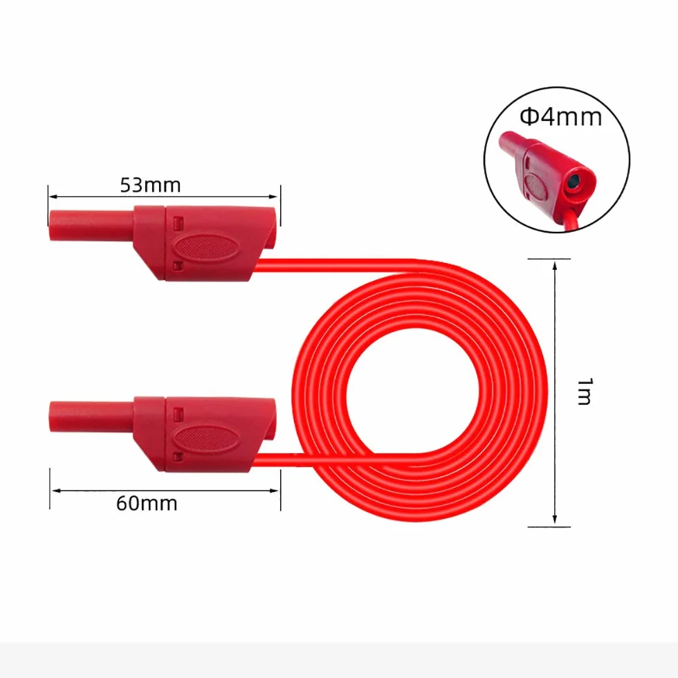 DollaTek Kabel z wtyczk? bananow?, zestaw 5 elektronicznych przewodów testowych 4 mm, mi?kka wtyczka do bananów, drut silikonowy, kabel testowy 14 AWG, przed?u?acz multimetru, zestaw kabli testowych