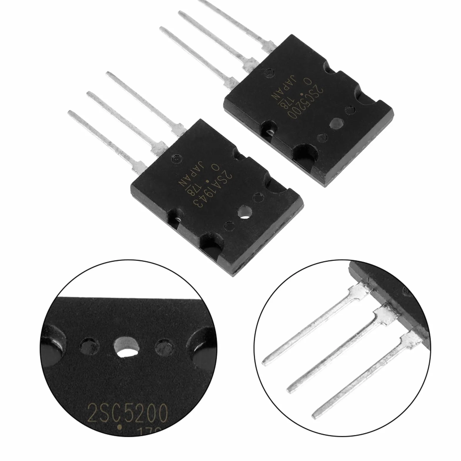 5-Paar-Leistungstransistoren, 2SC5200 Hochleistungs-Audiotransistor Passender Audio-Siliziumtransistor