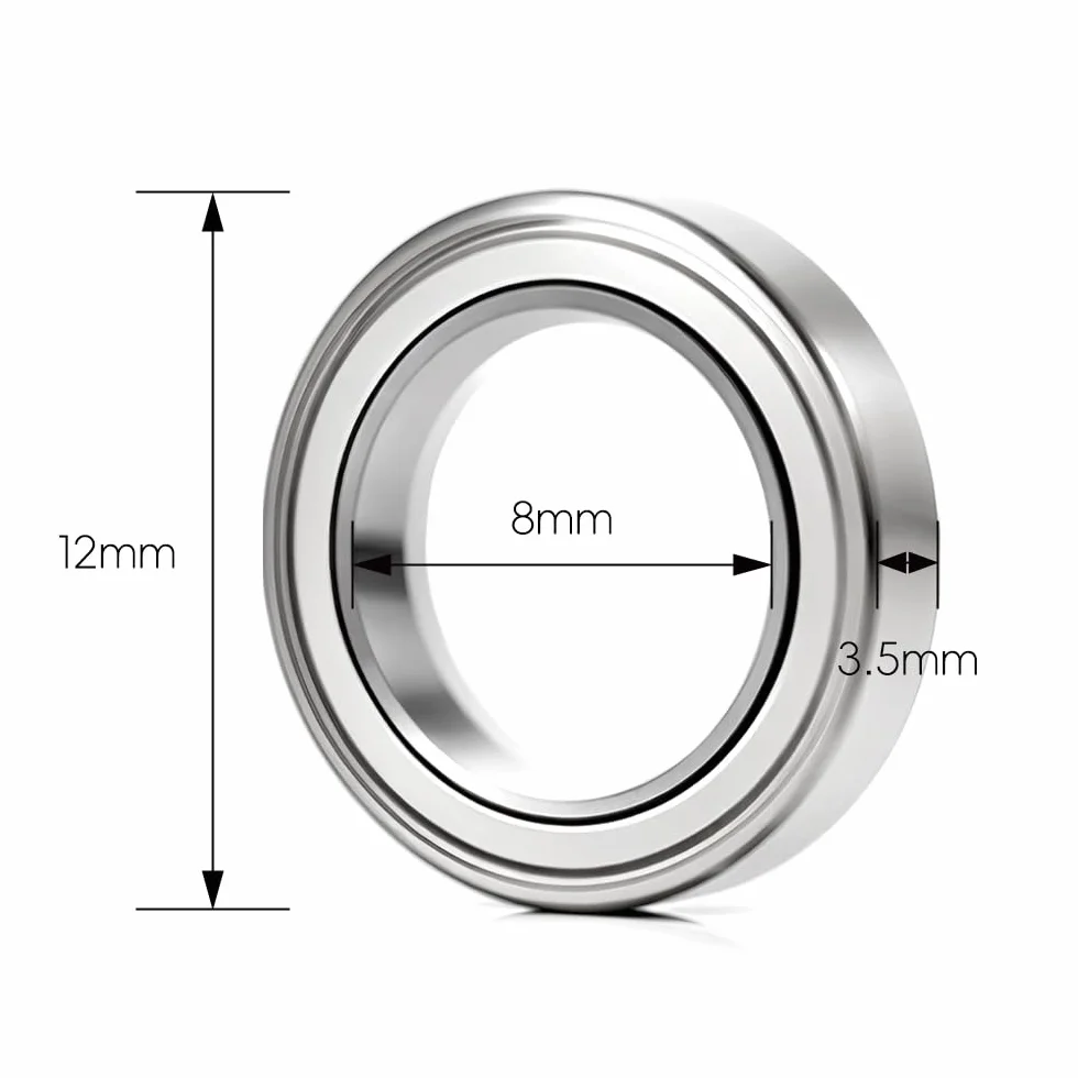 Łożyska kulkowe MR128ZZ 8x12x3,5 mm podwójnie zabezpieczone 12 sztuk