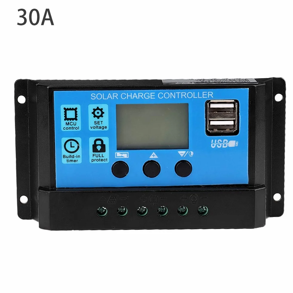 Kontroler ładowania solarnego PWM 30A 12V 24V ABS automatyczny regulator
