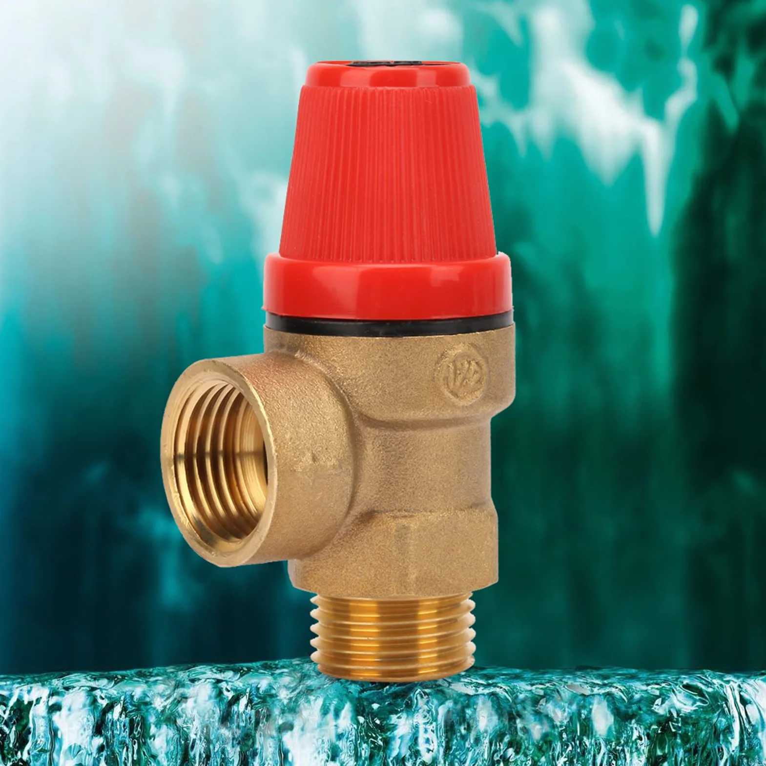 Fafeicy 3 Bar DN15 Premium mosiężny zawór bezpieczeństwa G1/2" sprężyna gwintowana do pieca wiszącego zaworu bezpieczeństwa zawór ograniczający ciśnienie (3 bar DN15), inne akcesoria do zaworów