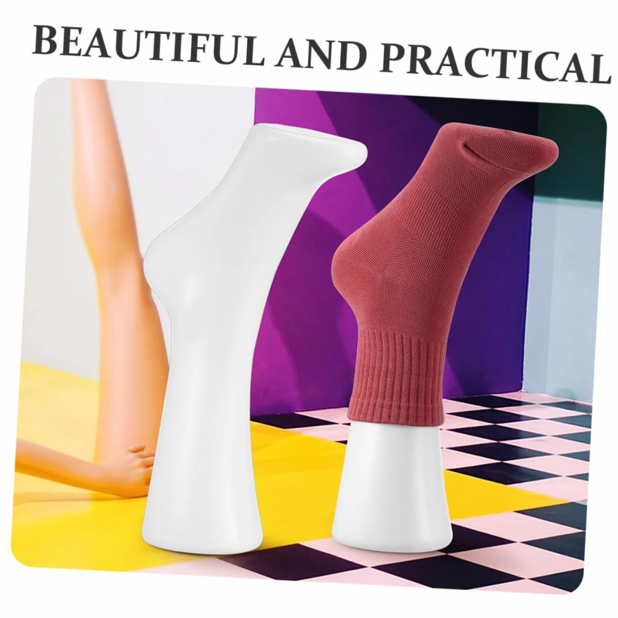 Thick Plastic Fake Foot Model for Sock Display Stable Female Mannequin Foot Prop Realistic Proportions for Shop And Store Use