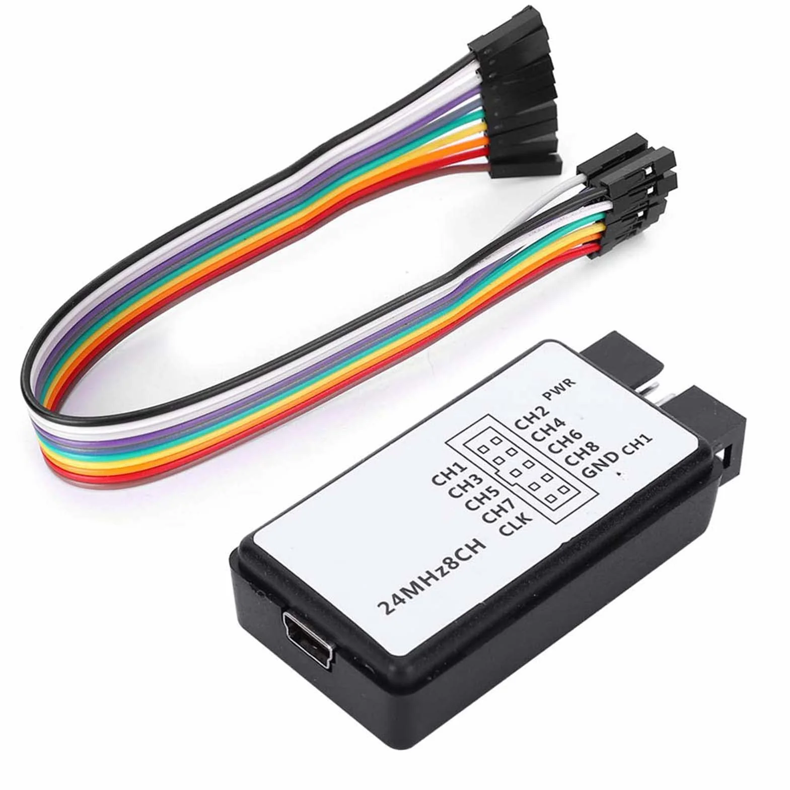 Zestaw USB Logic Analyzer Mini Digital Pocket Size 8-kanałowa pamięć wejściowa 24 MHz do wielu funkcji dekodowania