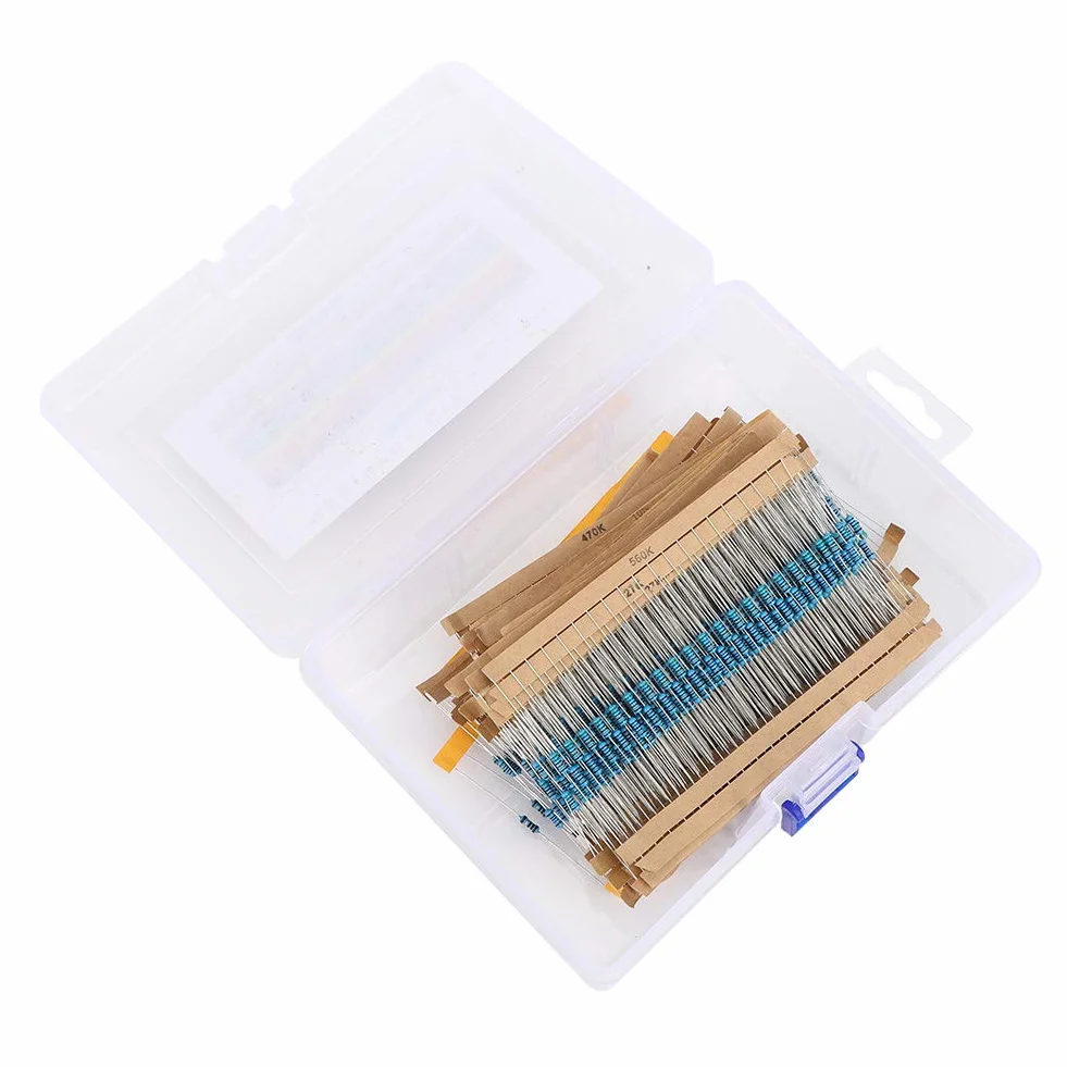 Zestaw 1460 rezystorów 1/4W 1% metalowych 73 wartości 1 Ohm do 1 MOhm DIY elektronika