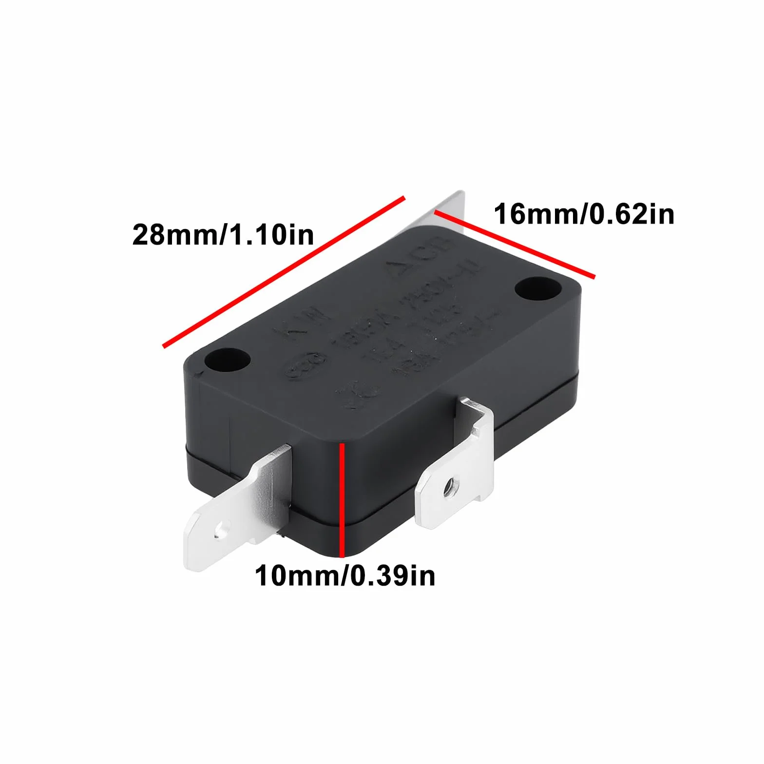 ECSiNG 2 szt. mikroprzełącznik zatrzaskowy 2-pinowy SPST NC 15A 250V V7-6C37E9-036 kompatybilny z Honeywell
