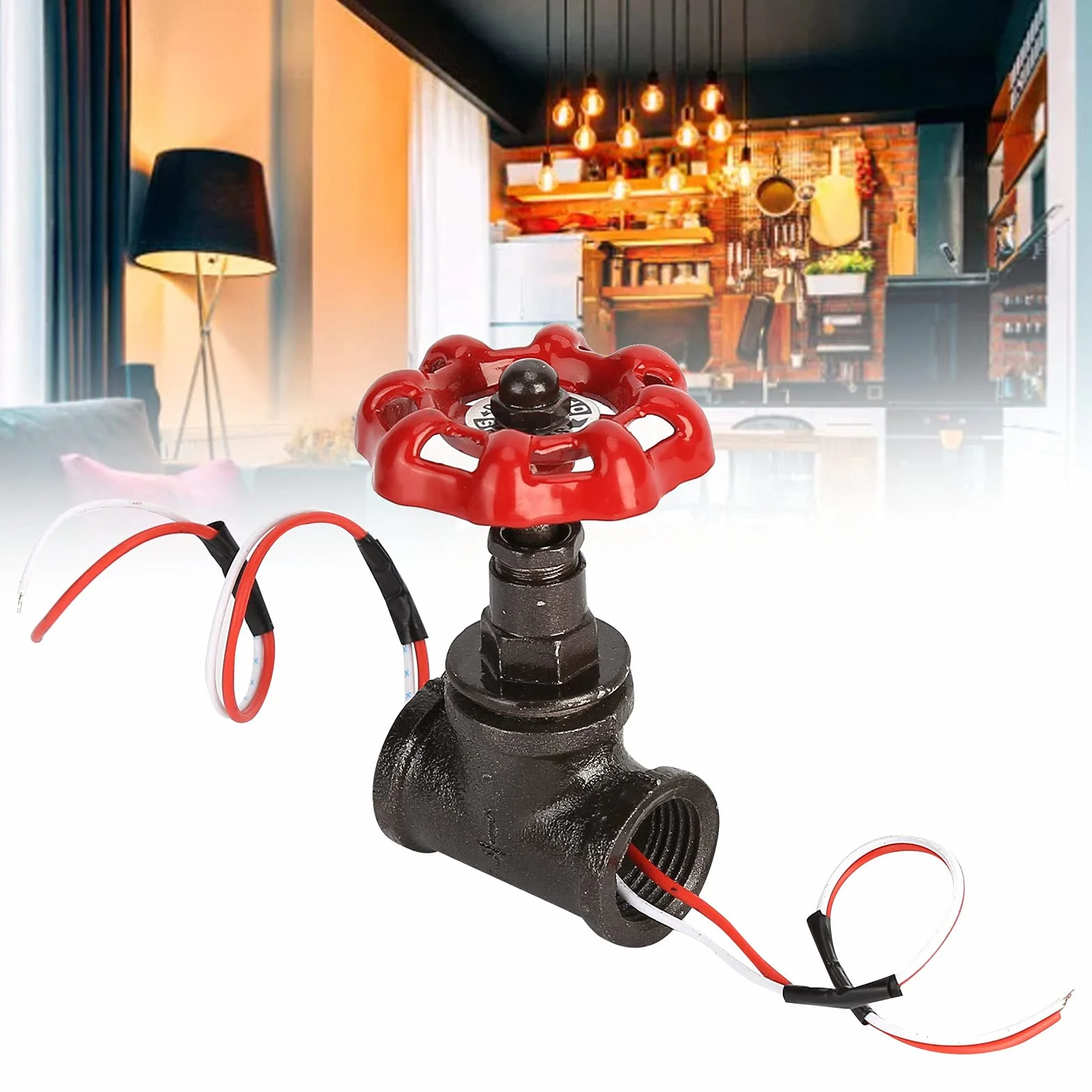 Zawór Odcinający Światła Retro Steampunk Przełącznik z Przewodem do Lampy Wodociągowej