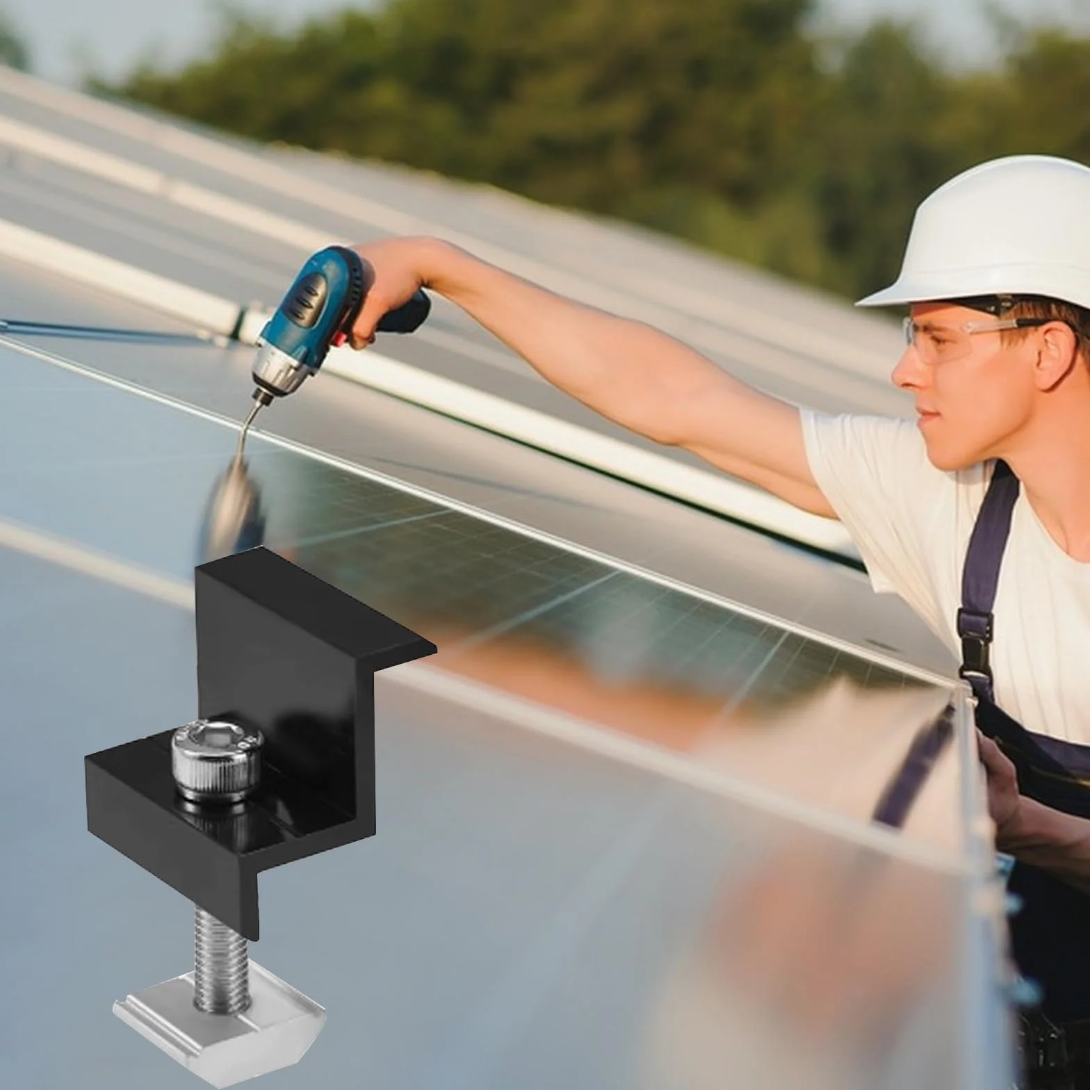 8 szt. uchwytów do paneli słonecznych, 30 mm, uchwyt do modułu solarnego, zaciski końcowe, uchwyty do paneli słonecznych PV, uchwyty do mocowania paneli słonecznych, uchwyt płaski, uchwyt Z do panelu