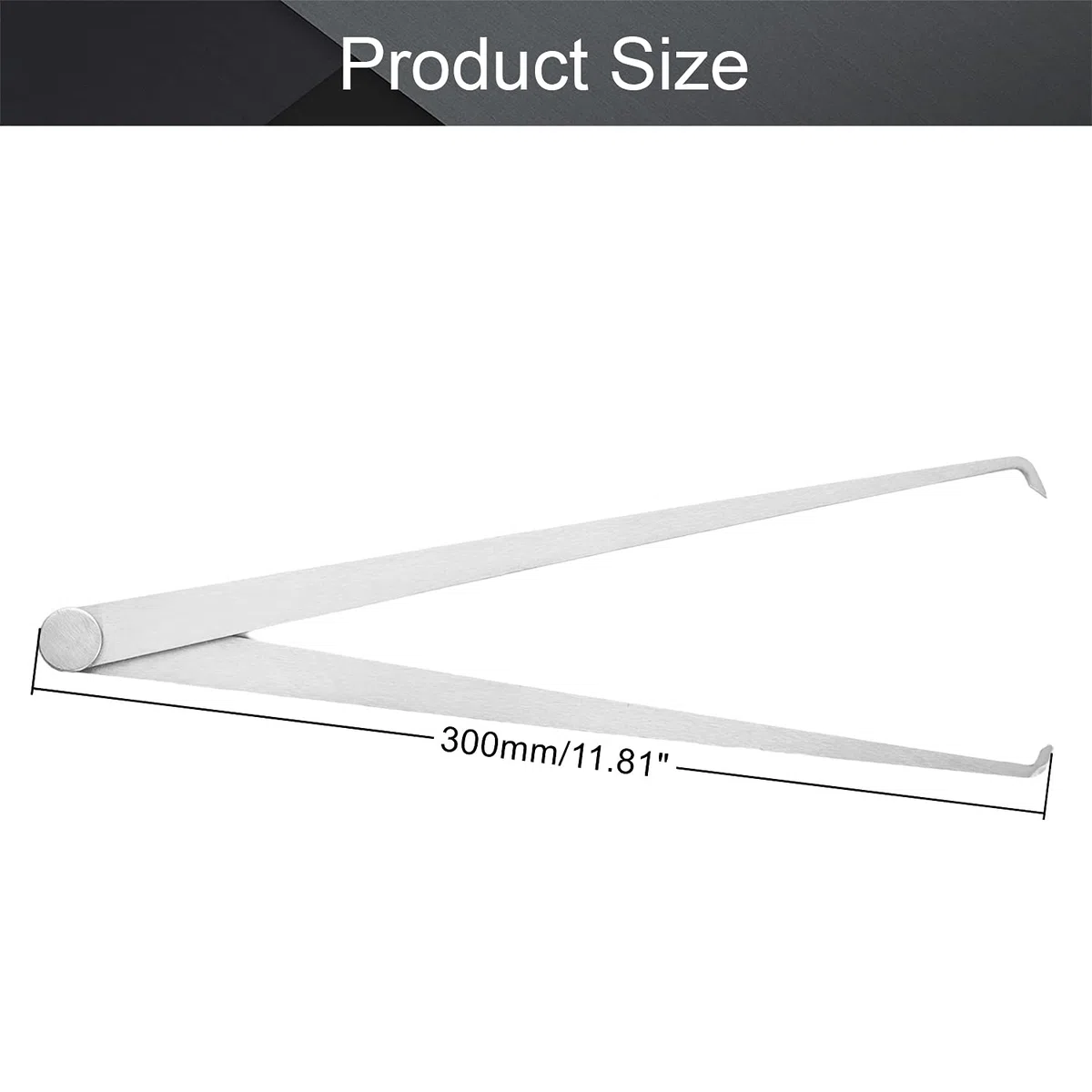 Utoolmart Wewnętrzna zewnętrzna suwmiarka ze stali nierdzewnej 300 mm długi srebrny mechanik twardy tarcie narzędzie pomiarowe 1 para