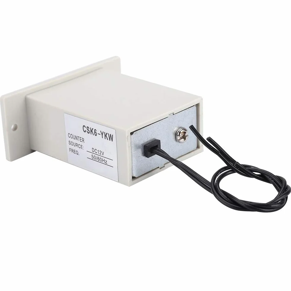 Licznik elektromagnetyczny 6 cyfr 0-999999 DC 12V CSK6-YKW
