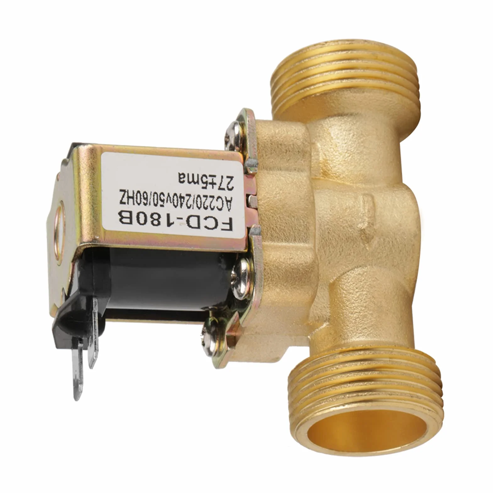 Zawór elektromagnetyczny 220 V Agua Mosiądz Magnetventil 230V G3/4 Wejście 2-drożne N/C Elektryczny zawór elektromagnetyczny normalnie zamknięty AC 220/240V Fcd-180B