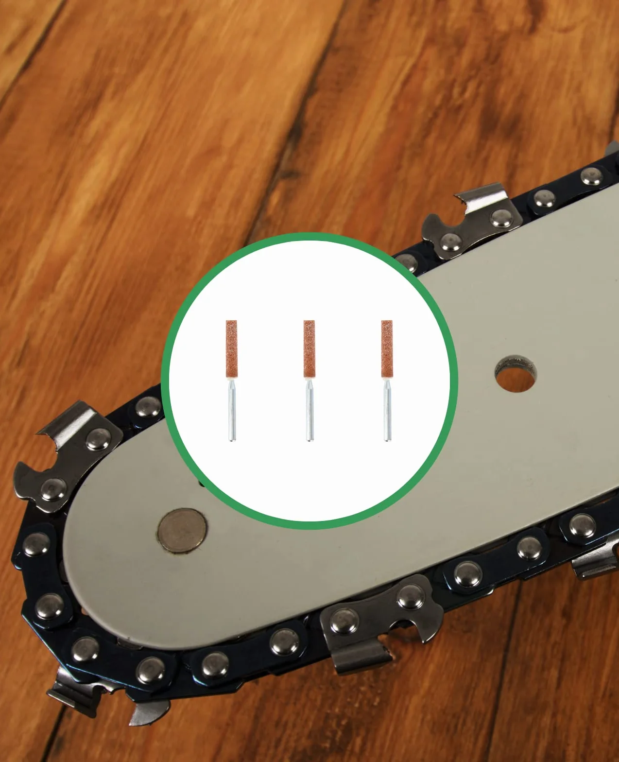 Dremel 454 kamienie szlifierskie do ostrzenia pił łańcuchowych w multiopakowaniu, 3 kamienie szlifierskie do precyzyjnego, szybkiego i łatwego ostrzenia pił łańcuchowych (4,8 mm)