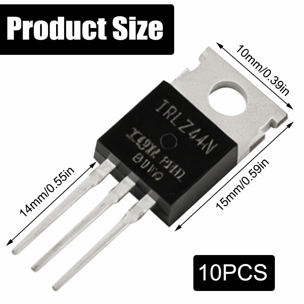 IRLZ44N tranzystor kanałowy MOSFET 55V 47A 3-biegunowy TO-220AB IRLZ44NPBF tranzystor 10 sztuk