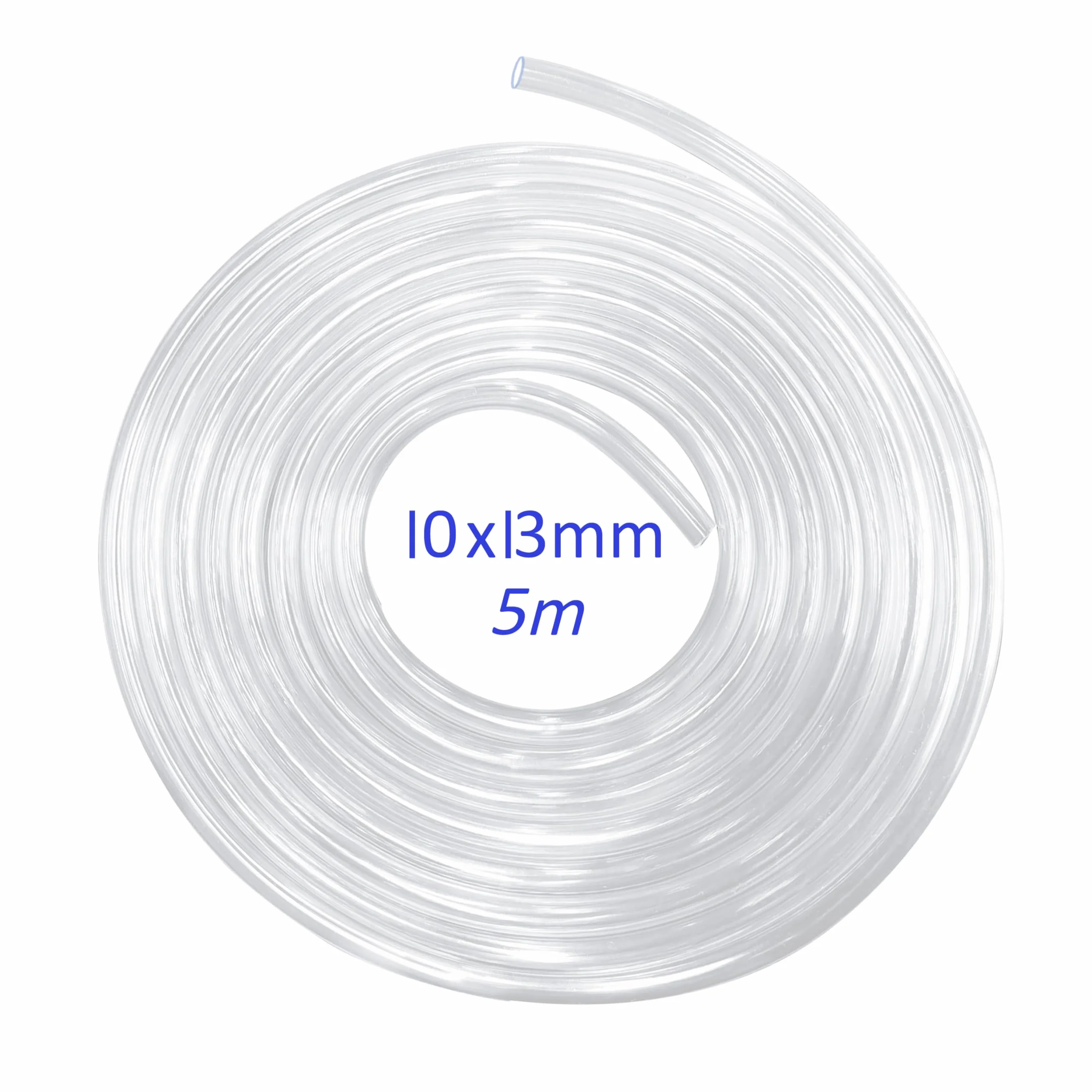 Przezroczysta rurka plastikowa 10 mm ID x 13 mm OD 5 m elastyczna do akwarium BPA free z zaciskami