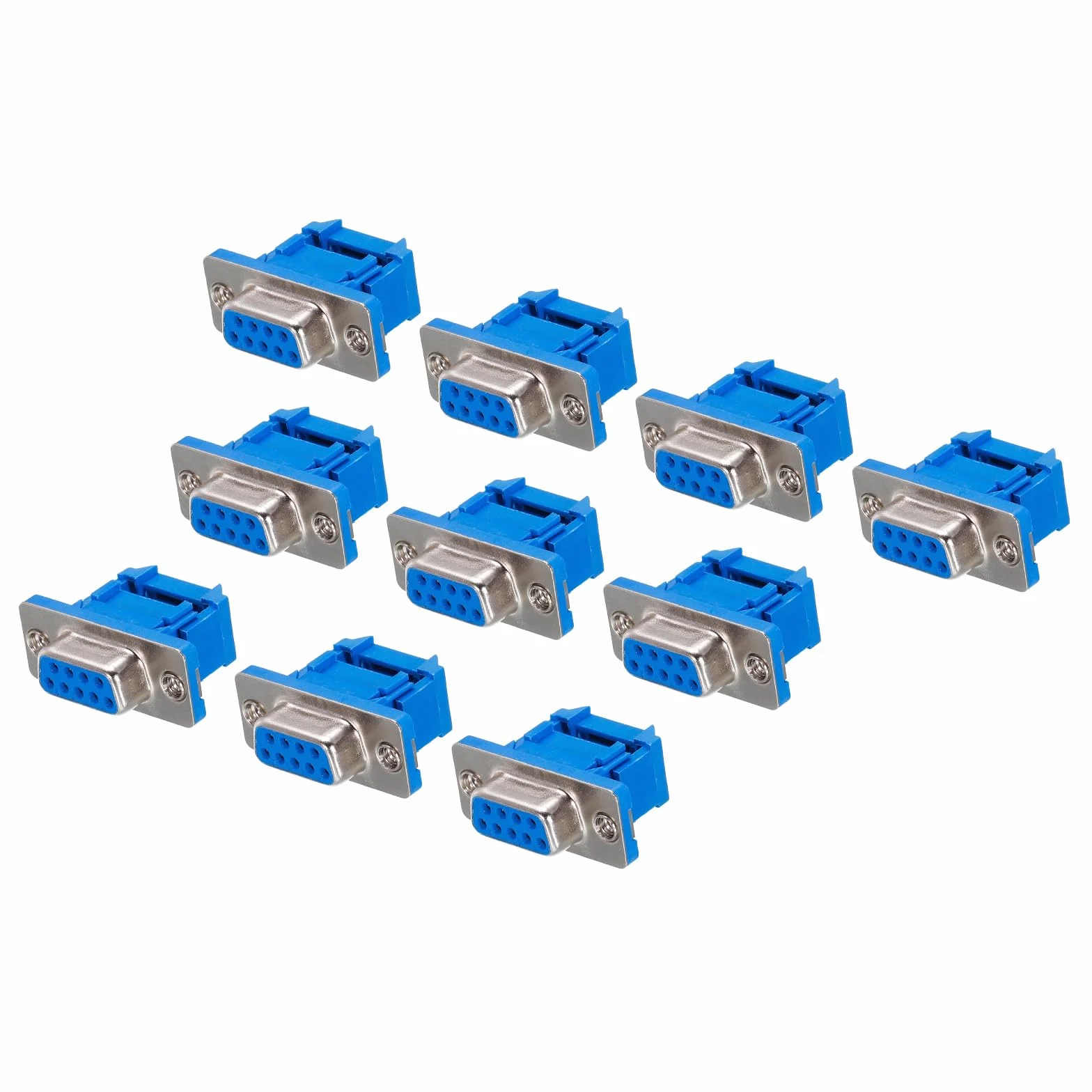 QUARKZMAN 9 pinów D-SUB x 10 szt. gniazdo DB9 adapter szeregowy IDC Crimp gwint przyłącze do produktów kontroli przemysłowej [niebieski]