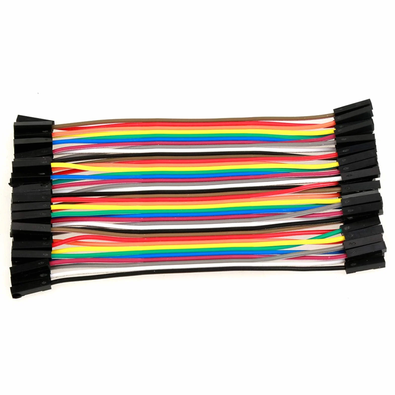Kabel elektroniczny Akozon 5 sztuk kolorowe 10cm kable Dupont Breadboard zestaw przewodów zworek 40pin kobieta żeńska do kabli Arduino